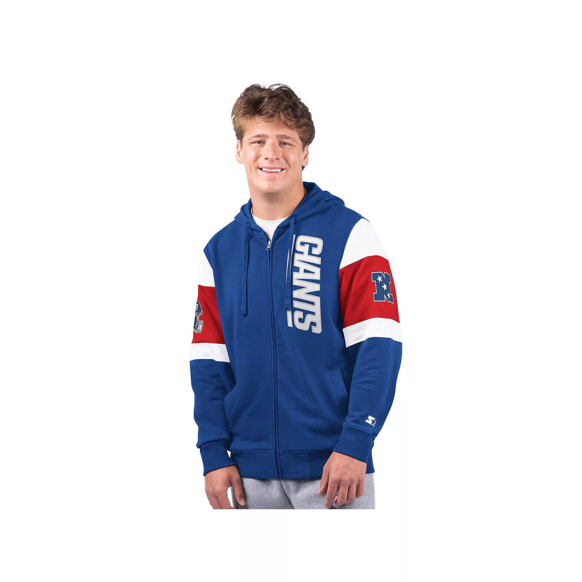Men's Starter Royal New York Giants Extreme Vintage Logo Full-Zip Hoodie, Size: 4XL, Blue Product Image