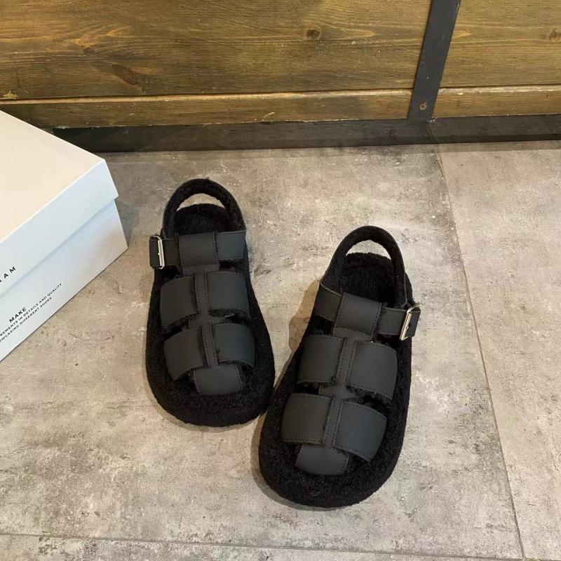 Fleece-Lined Platform Gladiator Sandals Product Image
