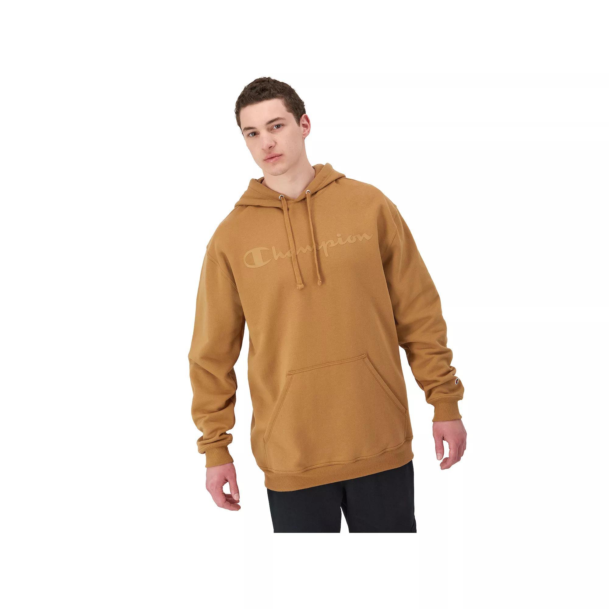 Men's Champion® Embossed Powerblend Graphic Hoodie, Size: Large, Briefly Brown Product Image
