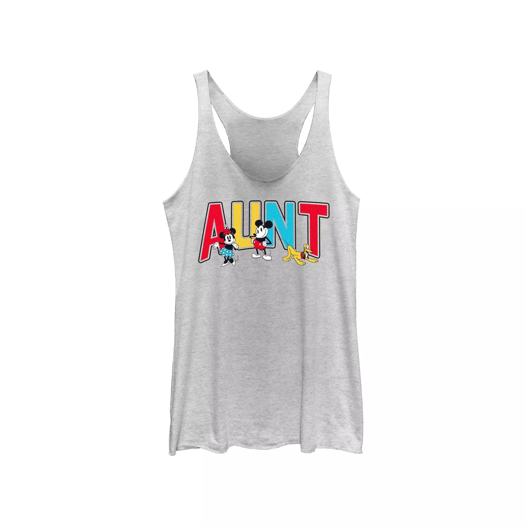 Disney's Mickey Mouse And Friends Aunt Women's Racerback Tank Top, Size: Large, White Grey Product Image