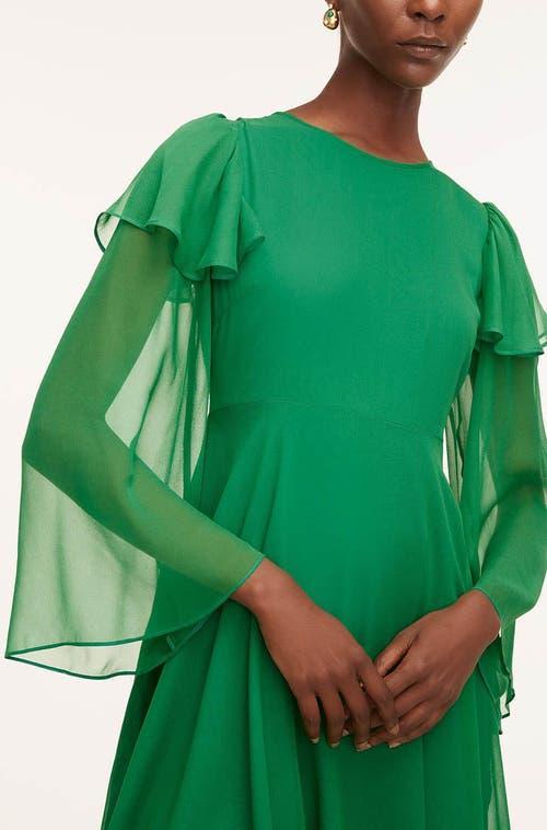 REBECCA TAYLOR Women's Ruffle Silk Mini A Line Dress In Jade Product Image