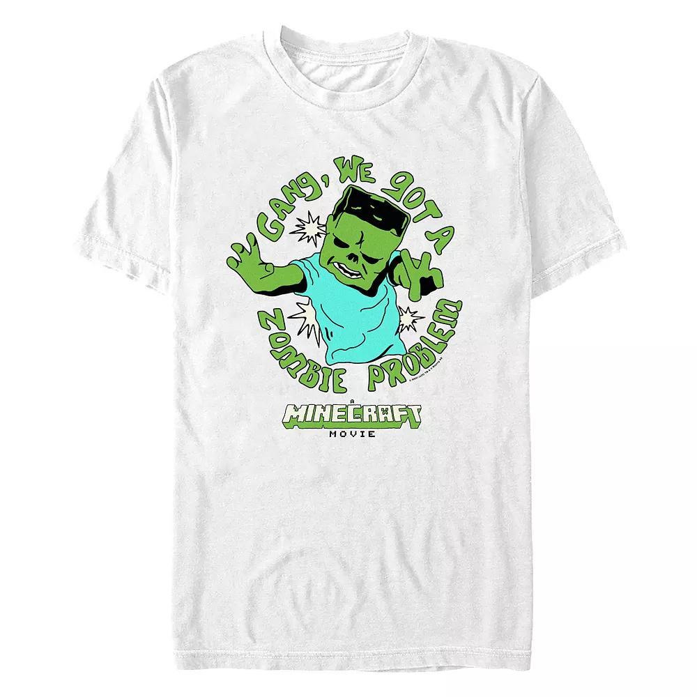Men's Minecraft Movie Zombie Problem Graphic Tee, Size: Large, White Product Image