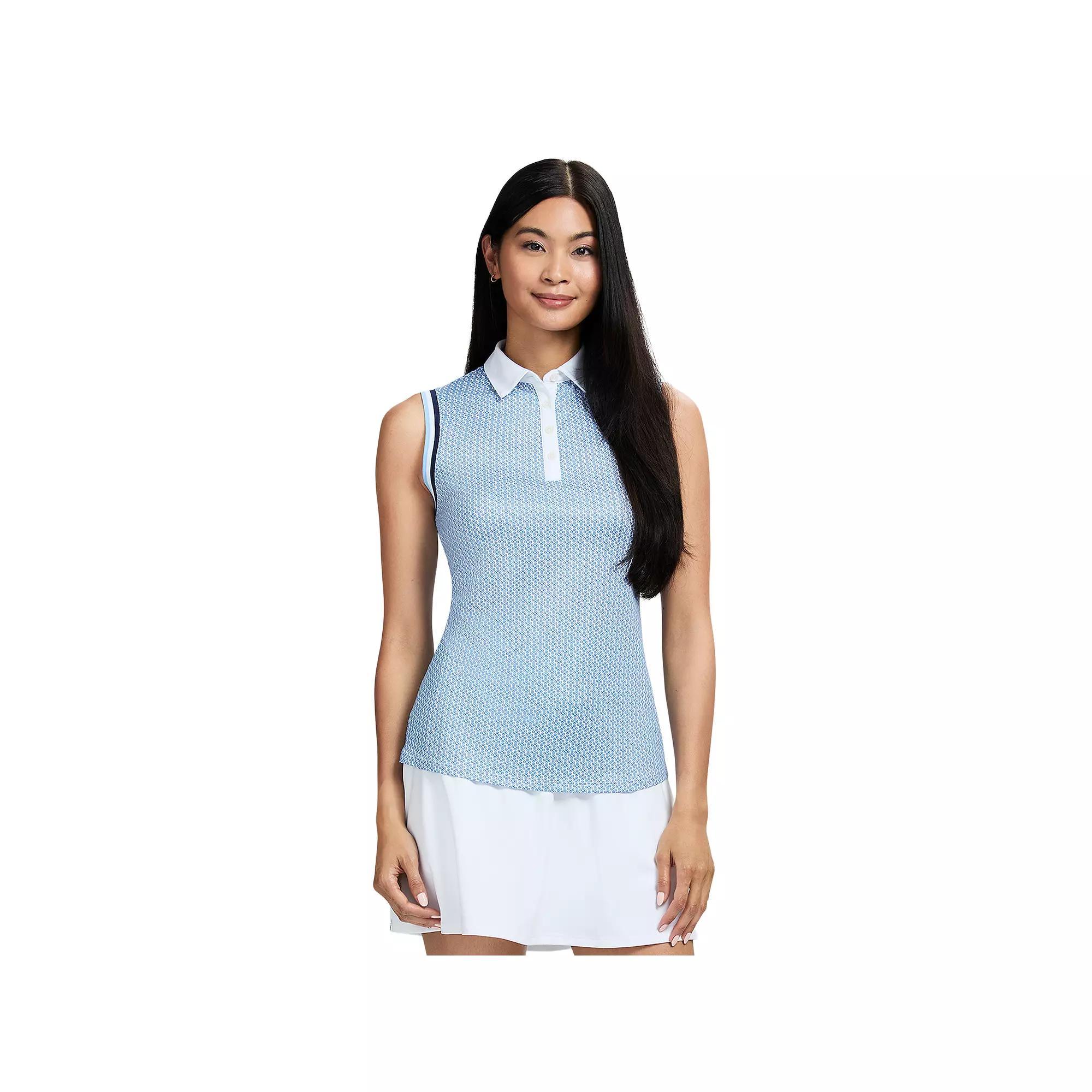 Women's IZOD Ally Printed Sleeveless Polo, Size: Small, Placid Blue Product Image