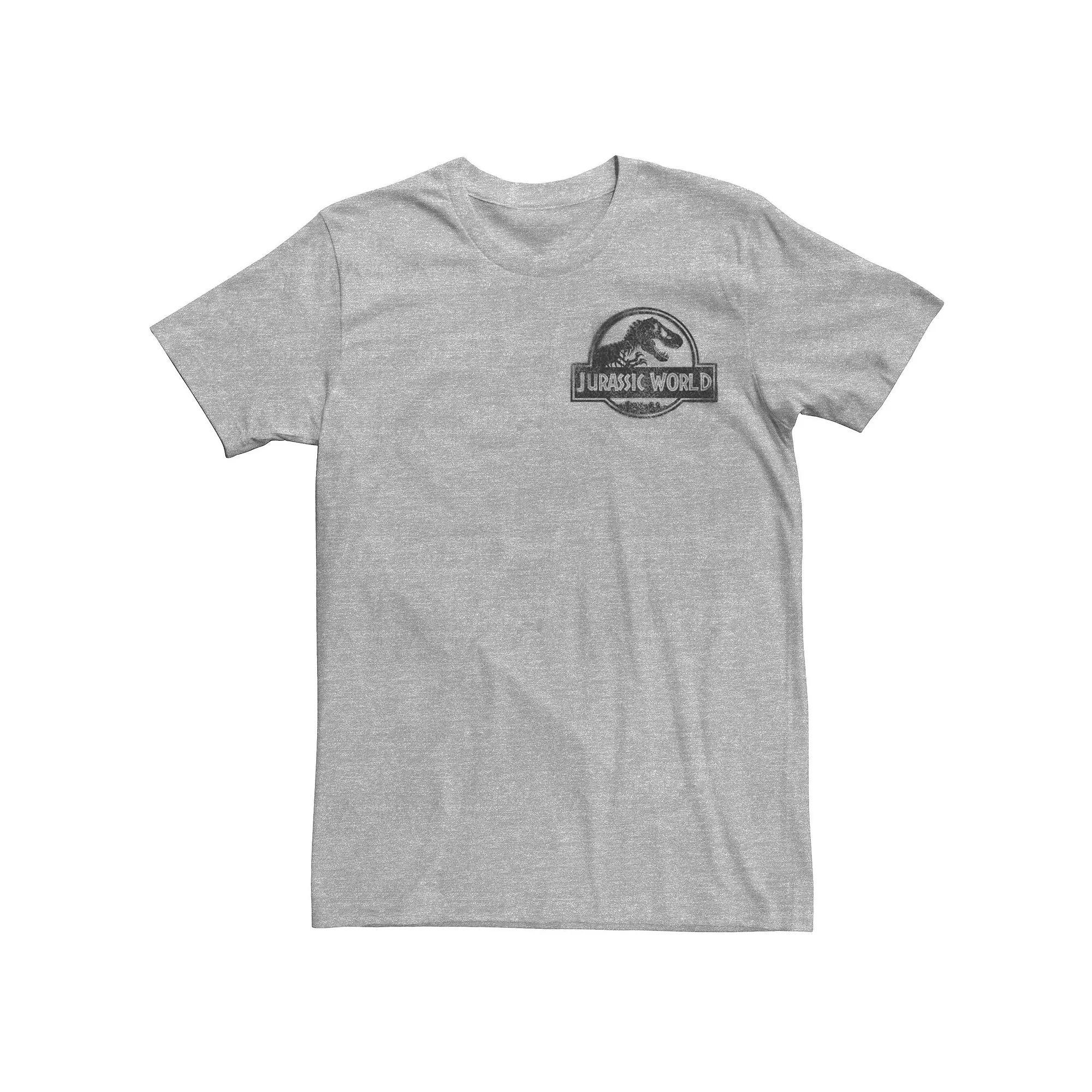 Men's Jurassic World Two Spray Paint Pocket Icon Tee, Size: Large, Athletic Grey Product Image