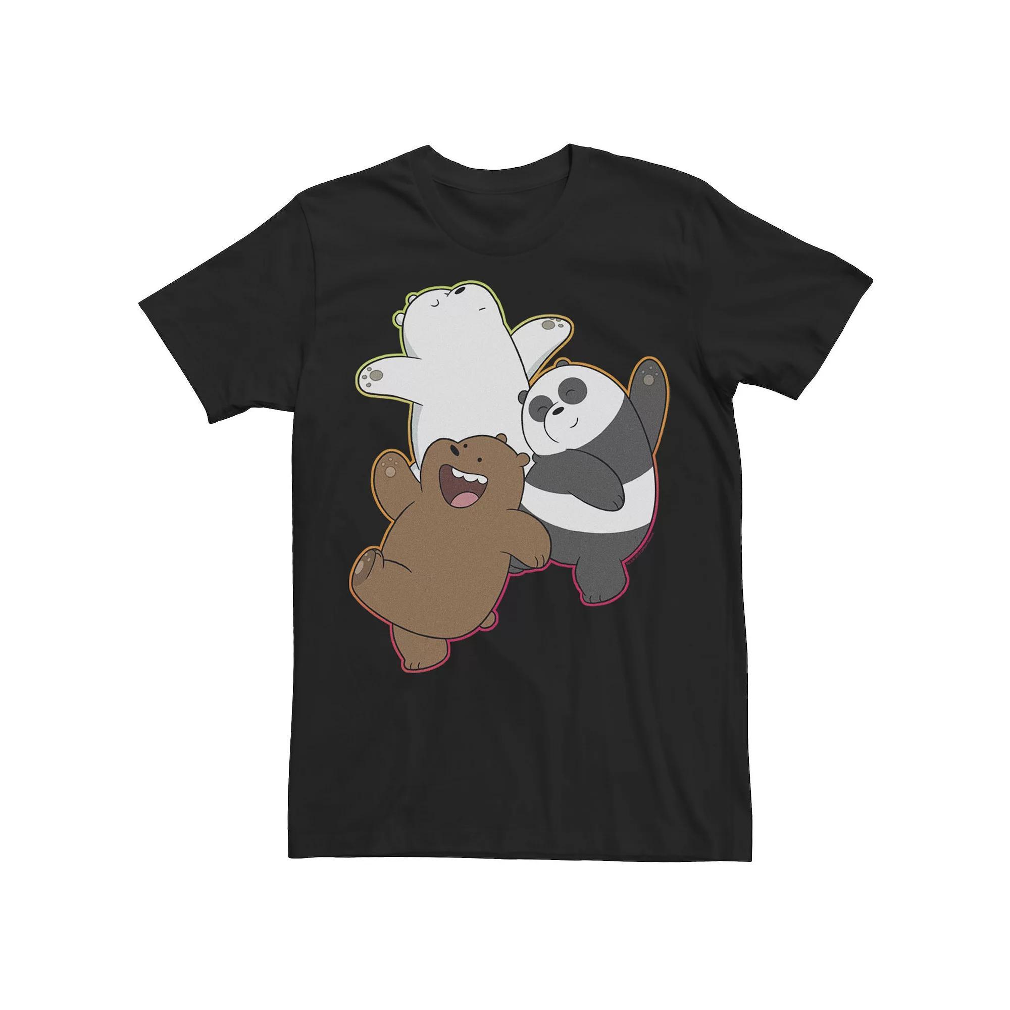 Men's Cartoon Network We Bare Bears Dancing Gradient Outline Tee, Boy's, Size: XXL, Black Product Image
