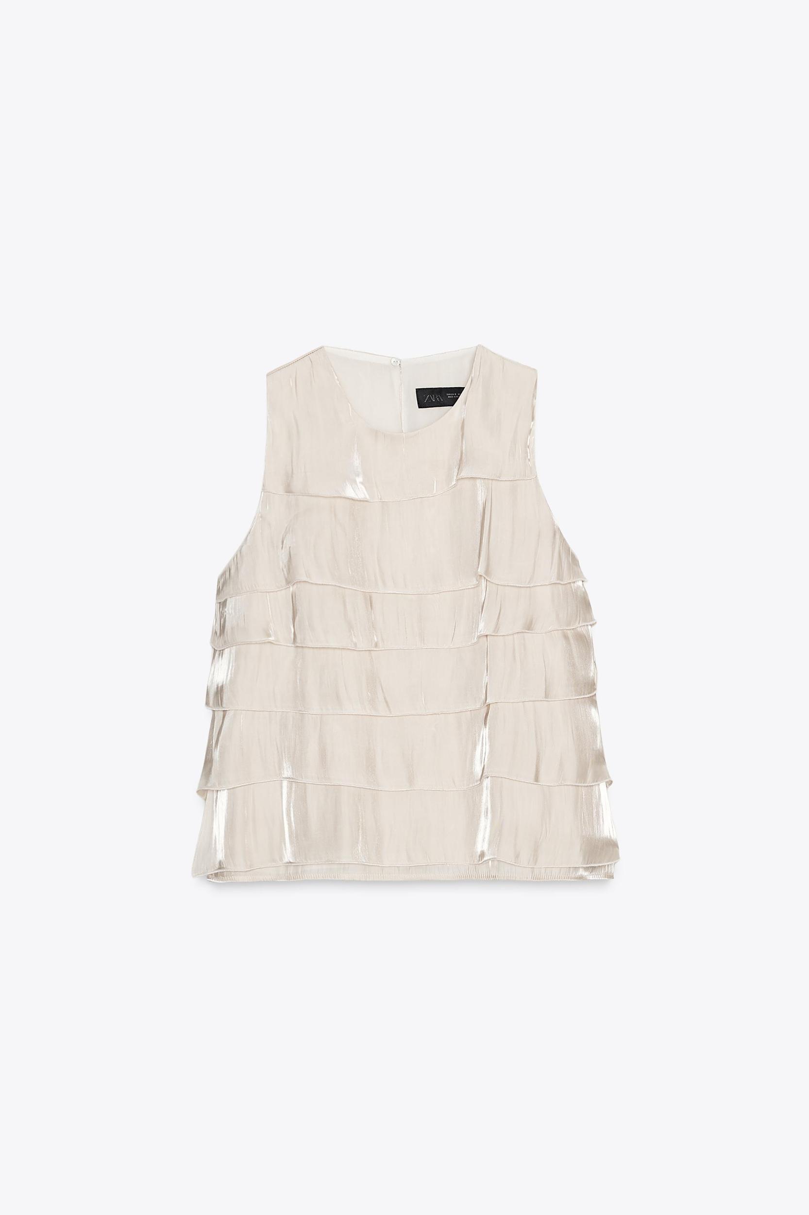 SPARKLY EFFECT RUFFLED TOP Product Image