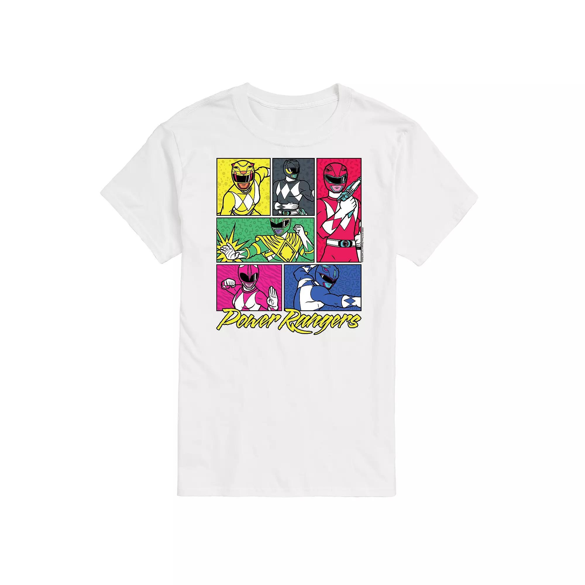 Mens Power Rangers Grid Graphic Tee Product Image