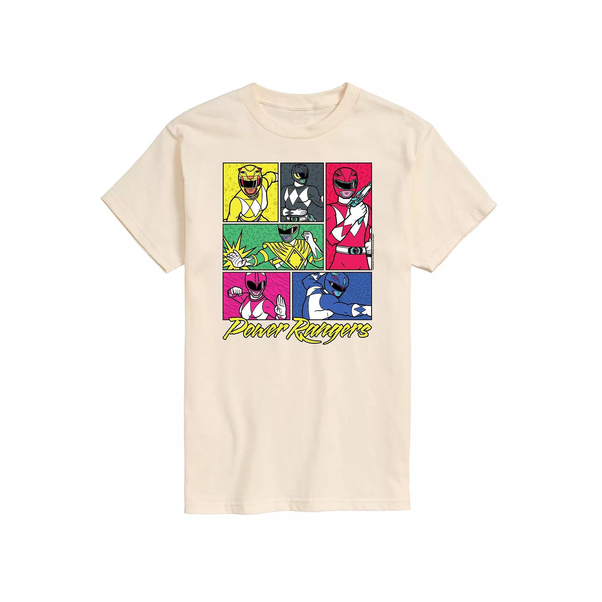 Mens Power Rangers Grid Graphic Tee Product Image