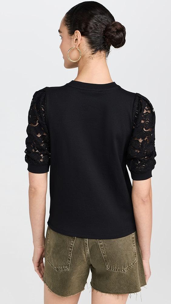 FRAME Lace Sleeve Frankie Tee | Shopbop Product Image