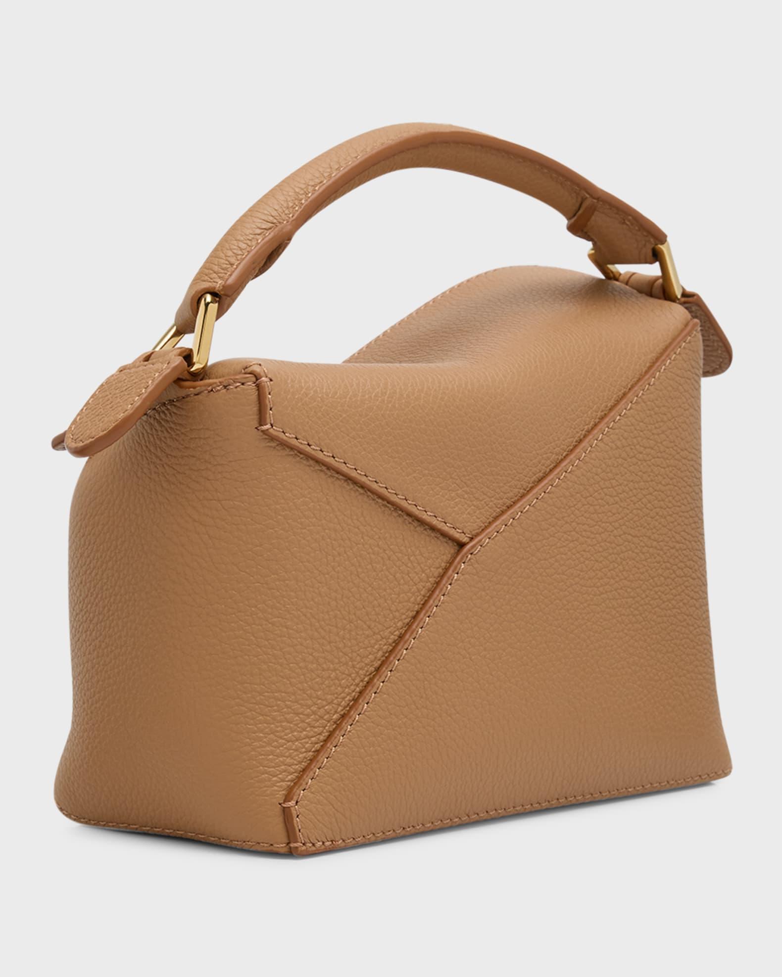 Puzzle Edge Mini Top-Handle Bag in Grained Leather Product Image