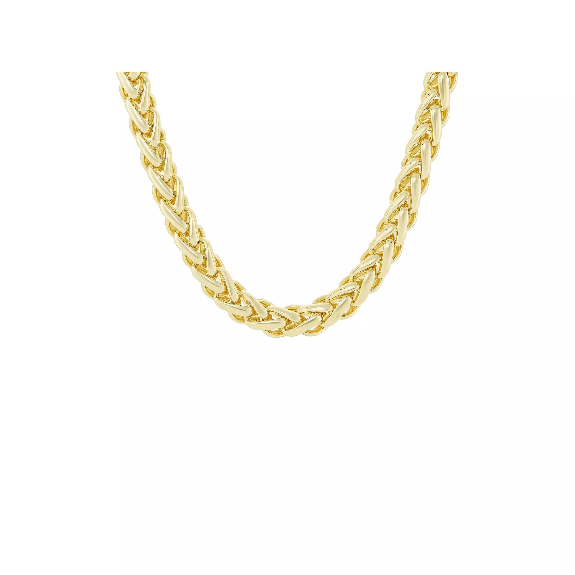 Emberly Gold Tone Polished Wheat Chain Necklace, Women's, Yellow Product Image