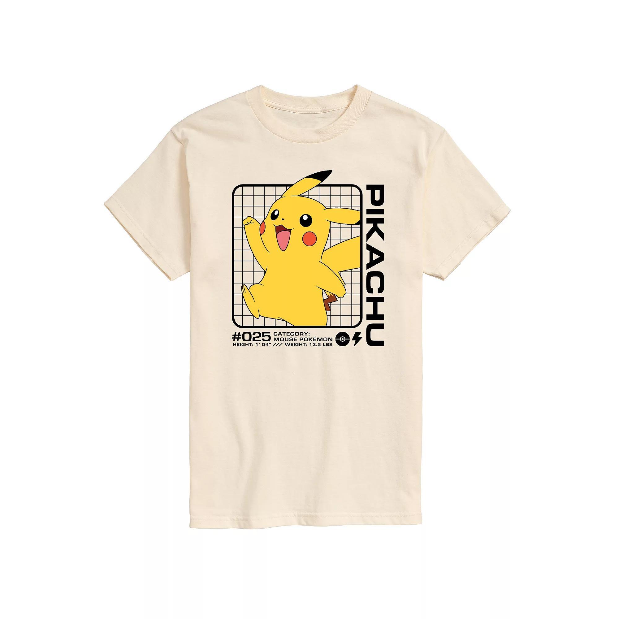 Mens Pokemon Pikachu Stats Graphic Tee Product Image