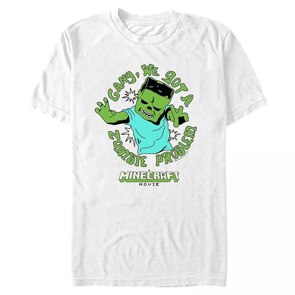 Big & Tall Minecraft Movie Zombie Problem Graphic Tee, Men's, Size: XL Tall, White Product Image