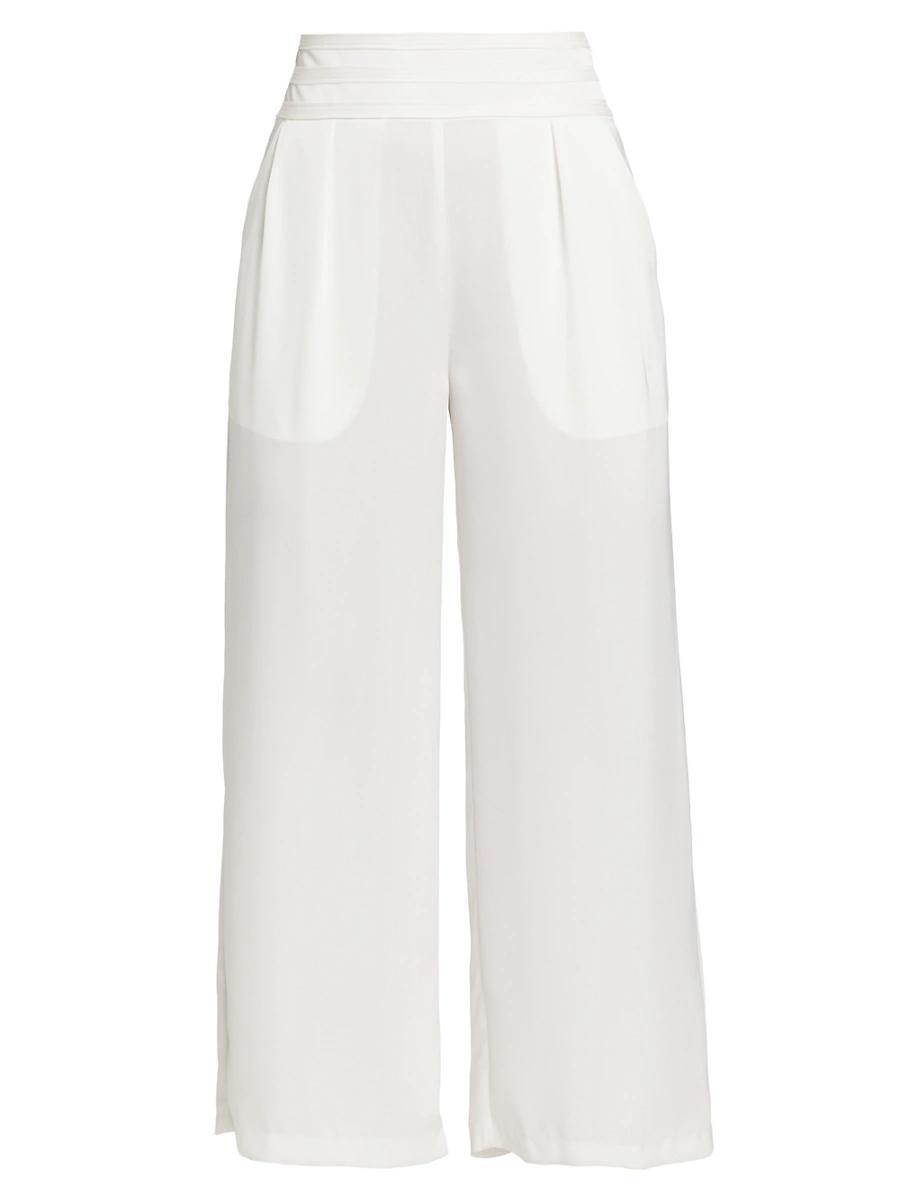 Womens Joss Cropped Wide-Leg Satin Pants Product Image