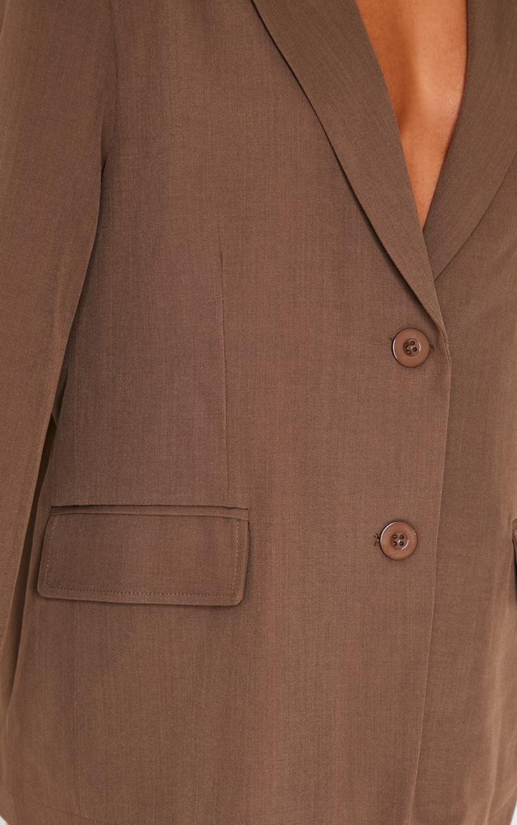 Taupe Seam Detail Structured Oversized Blazer Product Image