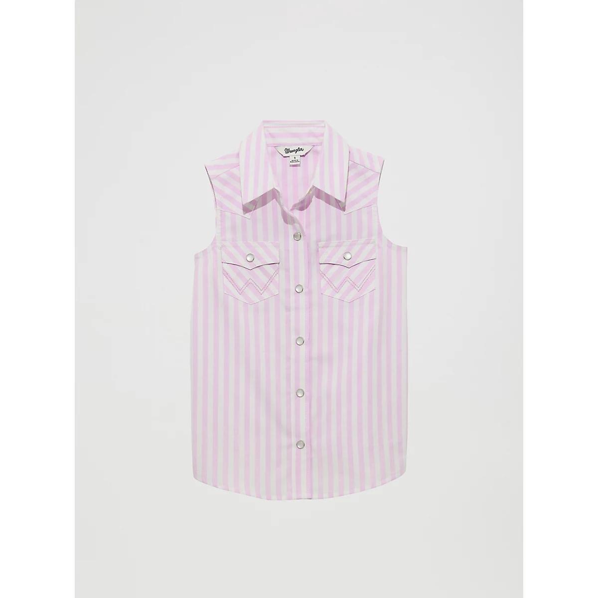 Girl's Striped Western Snap Tank Product Image
