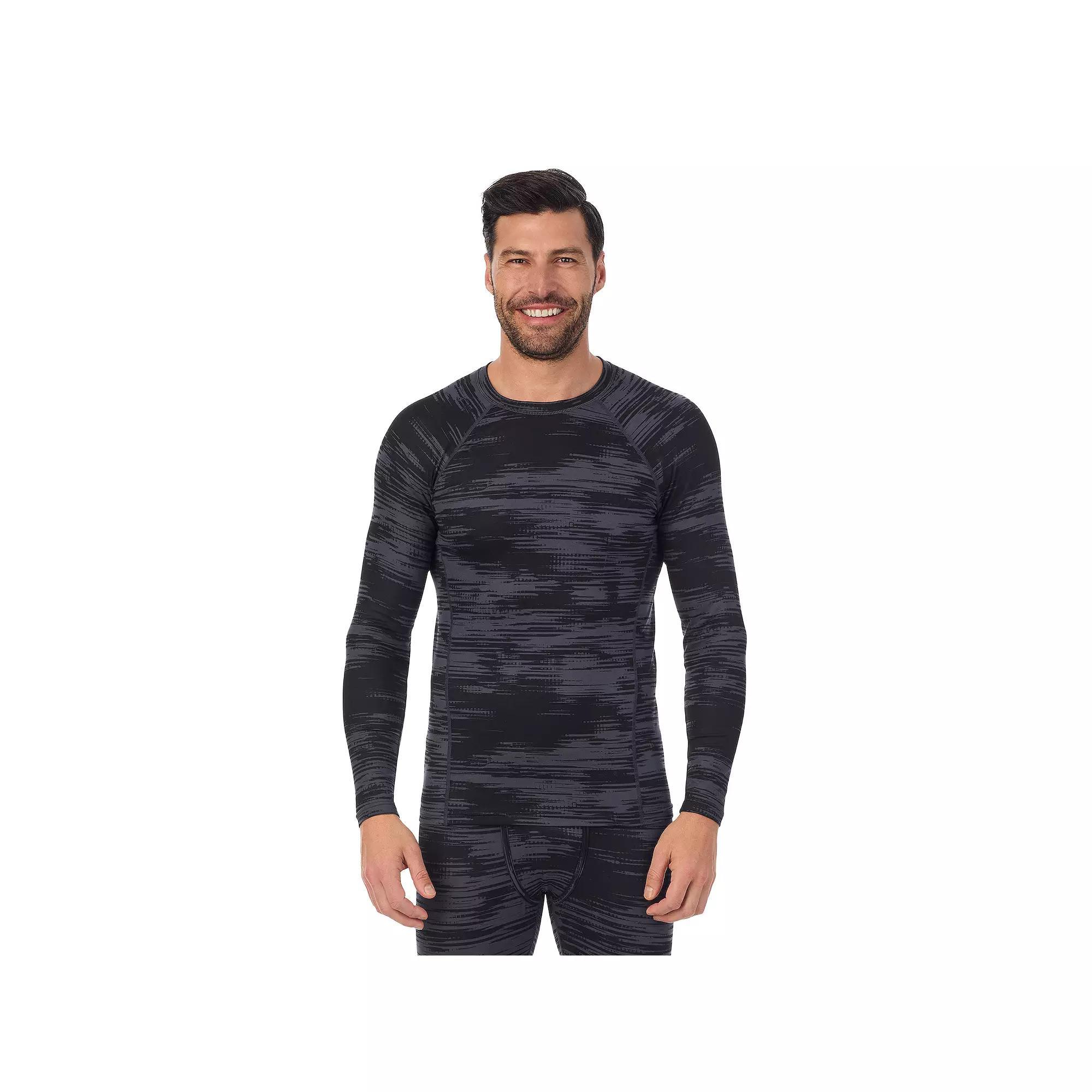Men's Cuddl Duds® Midweight ClimateSport Performance Base Layer Crew Top, Size: Large, All Over Print Product Image