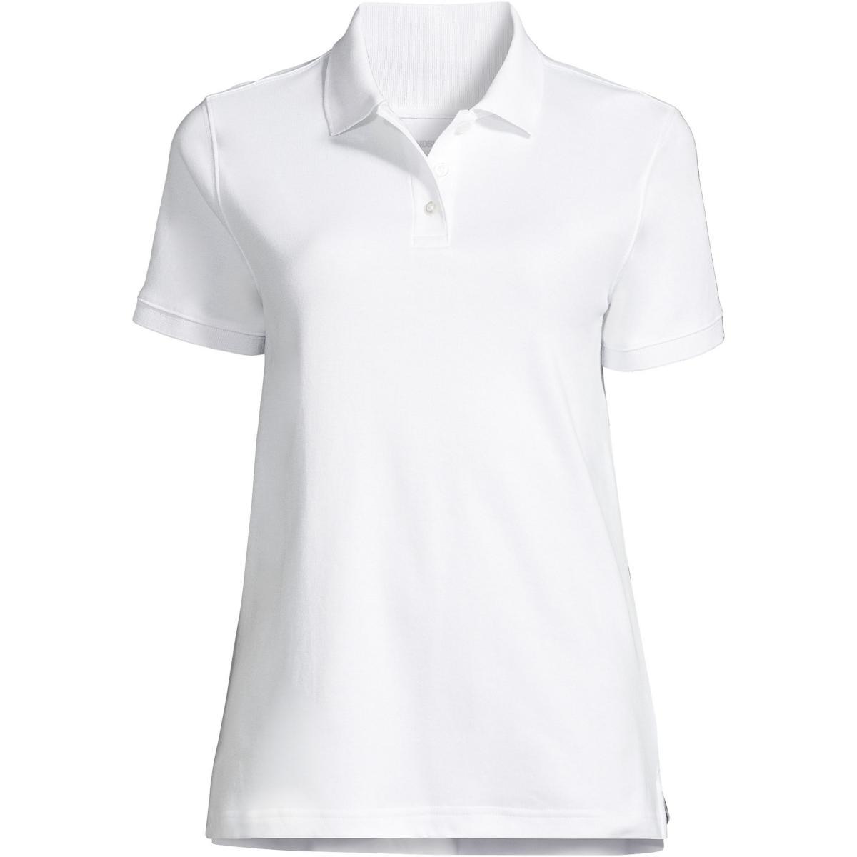 Women's Lands' End School Uniform Classic Short Sleeve Interlock Polo Top, Size: Medium, Classic Blue Product Image