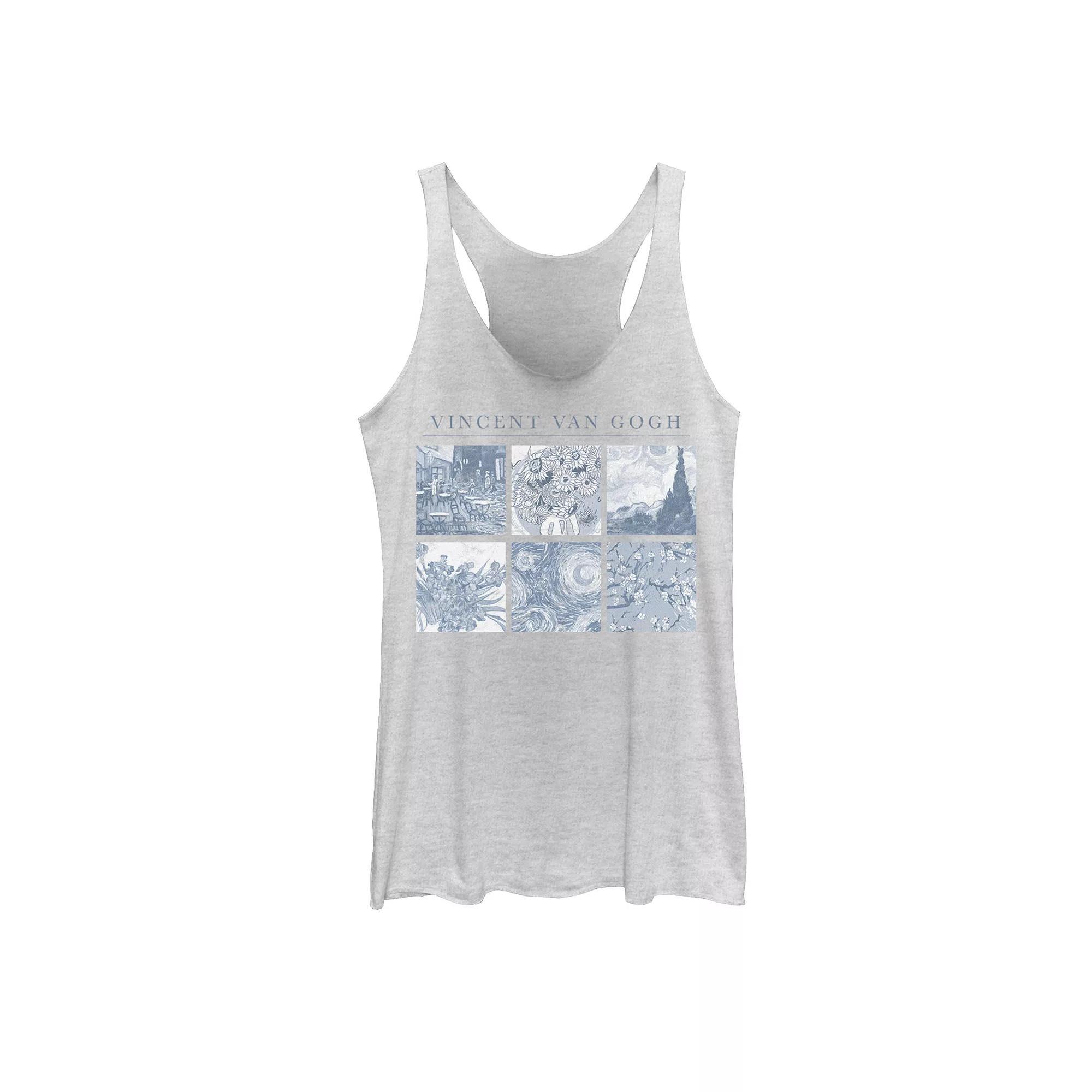 Juniors' Trendy Vincent van Gogh Blue Panels Tank Top, Girl's, Size: Large, White Grey Product Image