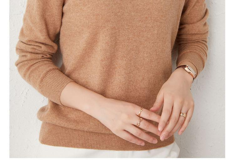 Mock Neck Ribbed Sweater Product Image