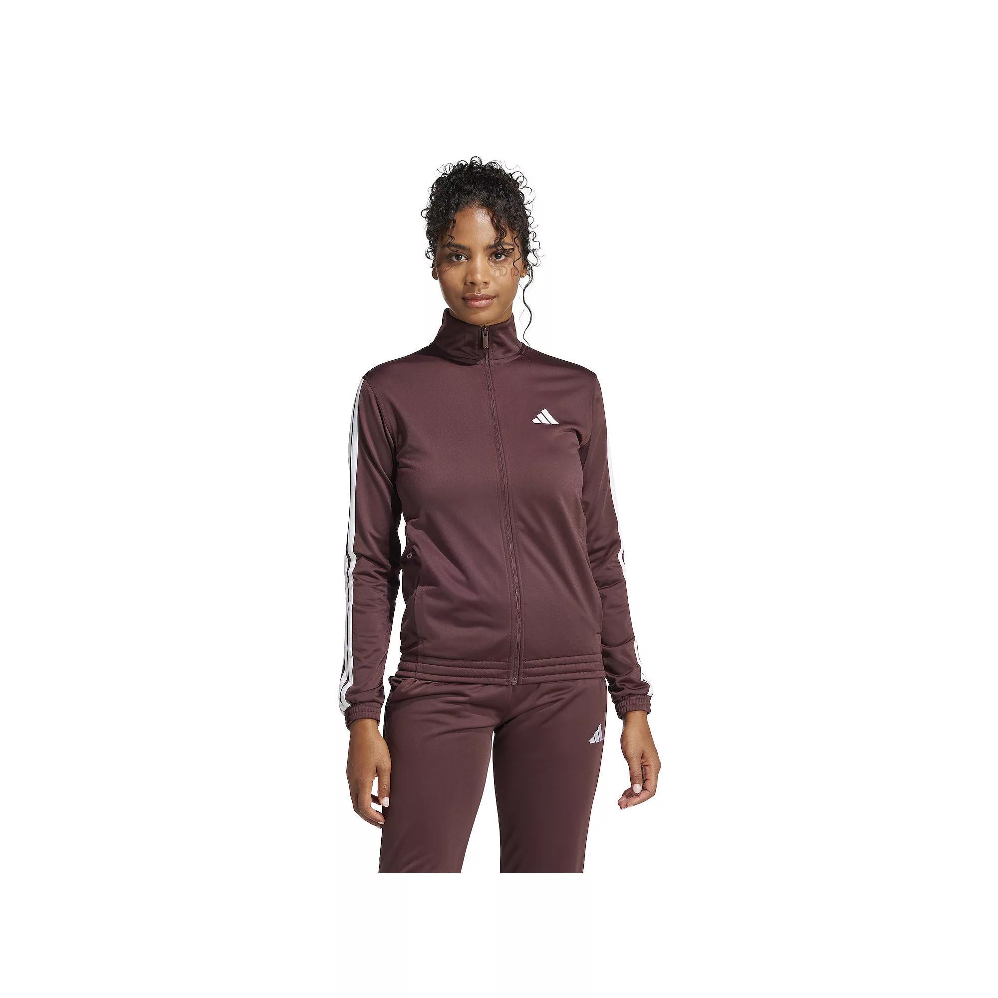 Women's adidas Tricot 3-Stripes Track Top, Size: Medium, Aurora Ruby White Product Image