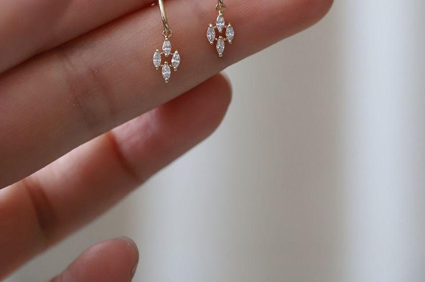 Rhinestone Sterling Silver Drop Earring Product Image