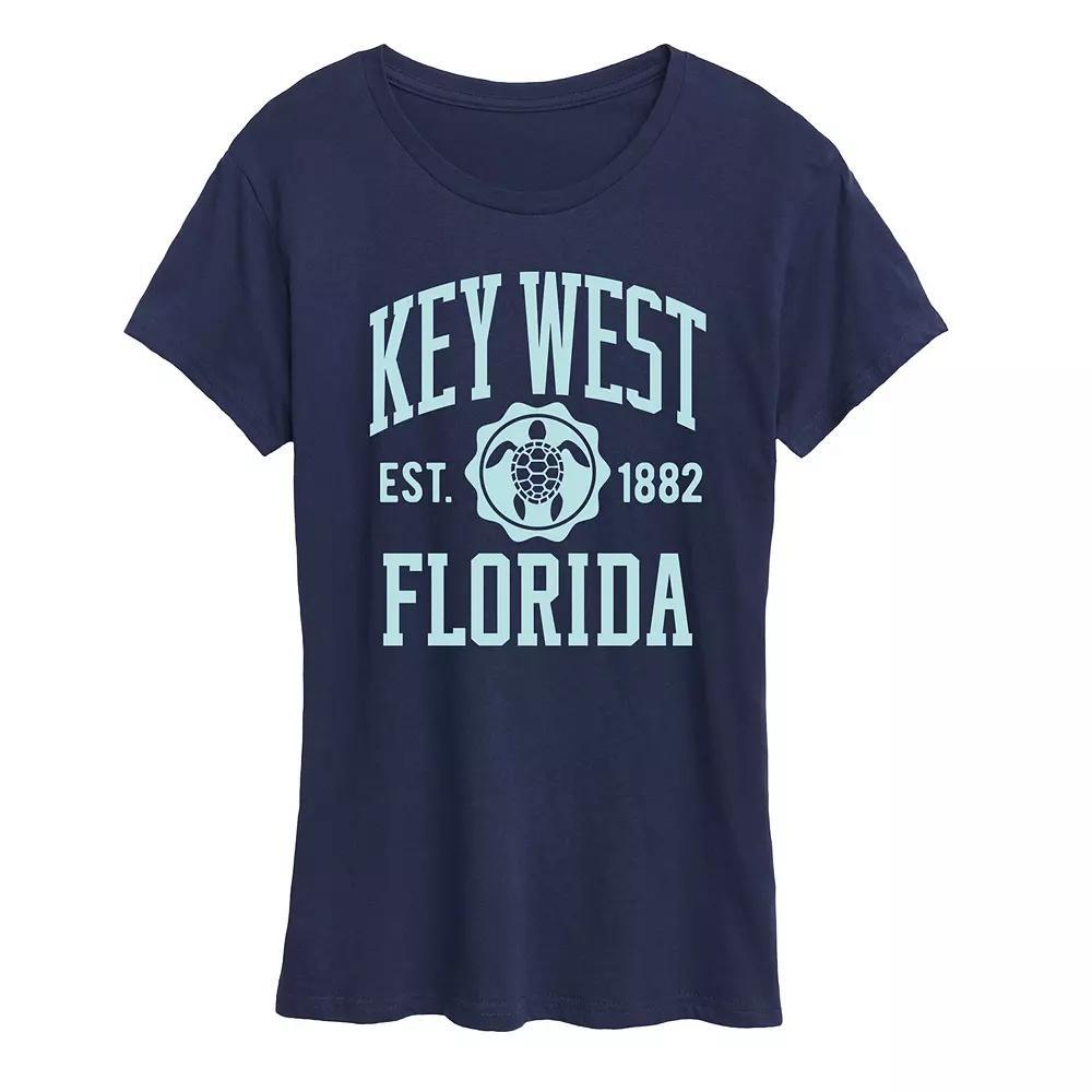 Womens Key West Athletic Graphic Tee Grey Blue Product Image
