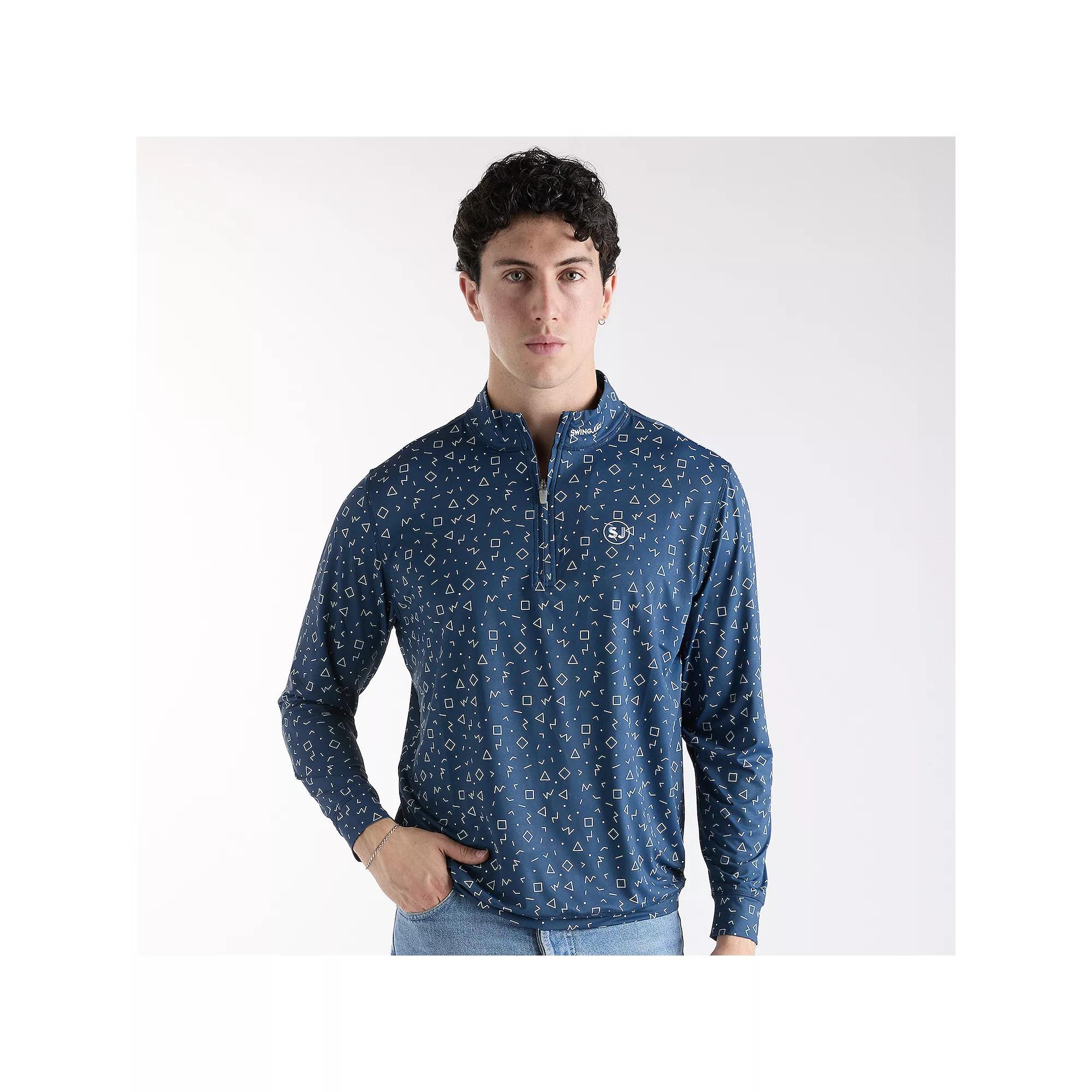 Men's SwingJuice Memphis Geometric Golf Quarter Zip Pullover, Size: XL, Blue Product Image