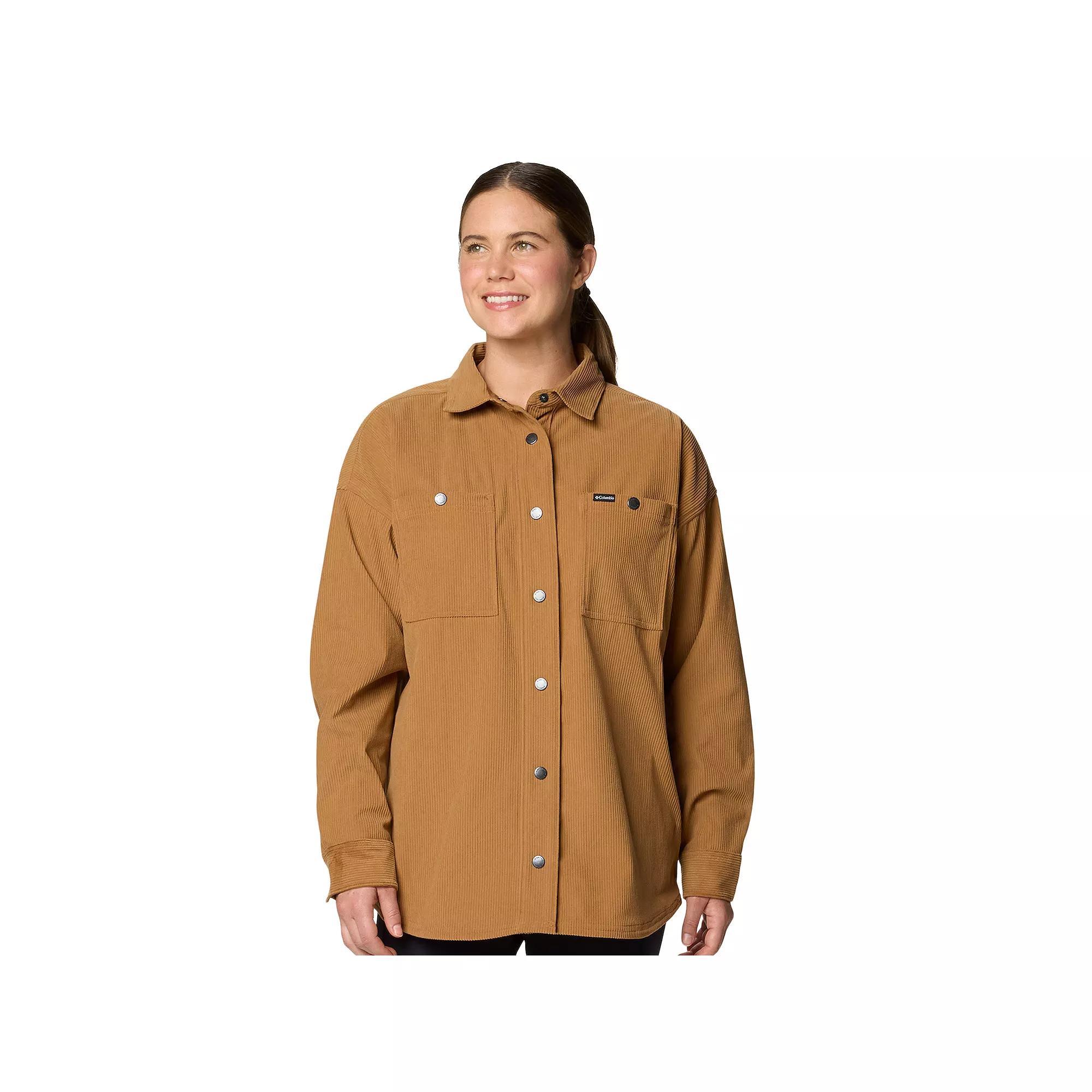 Women's Columbia Blue Point Creek™ Corduroy Shirt Jacket, Size: Small, Camel Brown Product Image