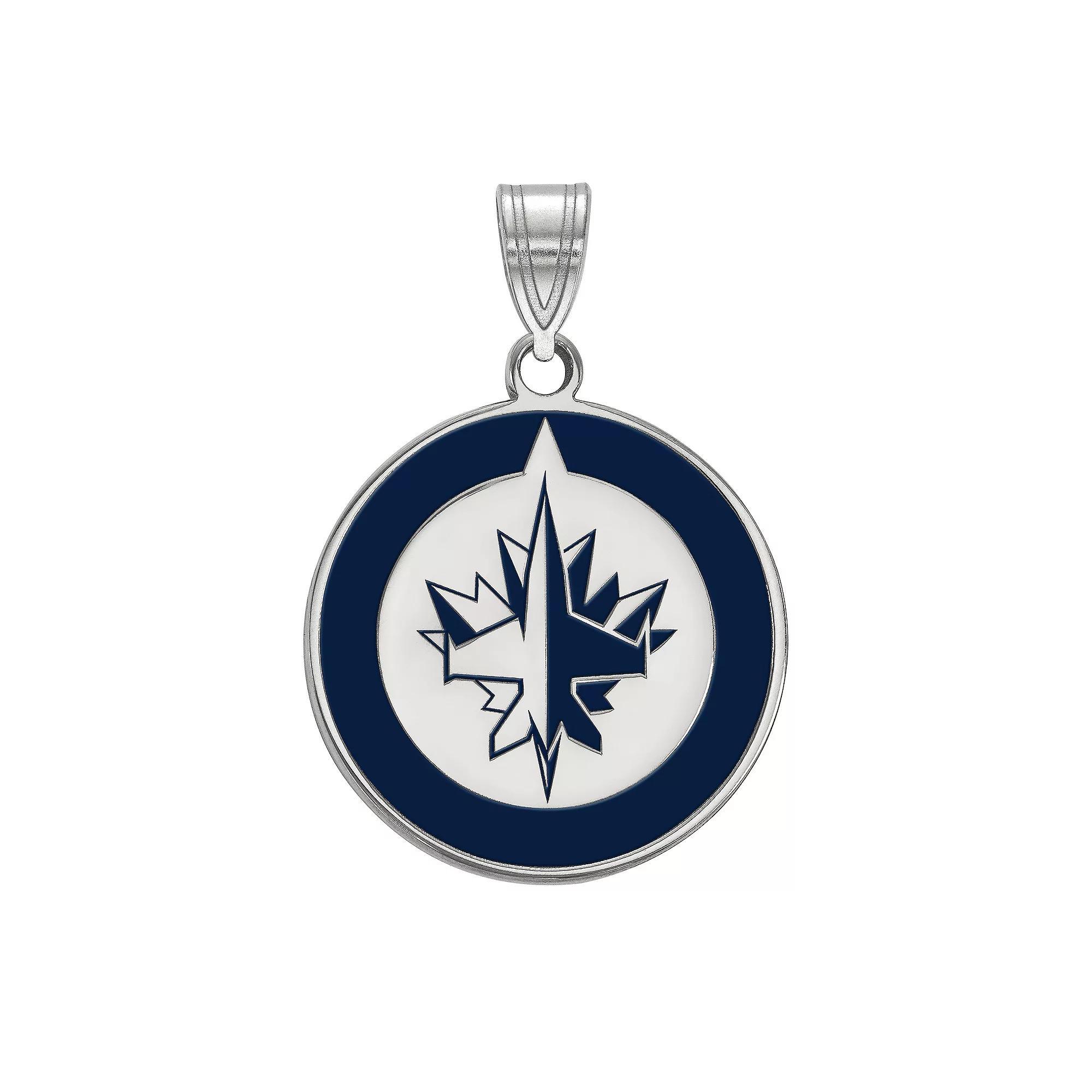 LogoArt Sterling Silver Winnipeg Jets Enameled Pendant, Women's, Size: 18 mm Product Image