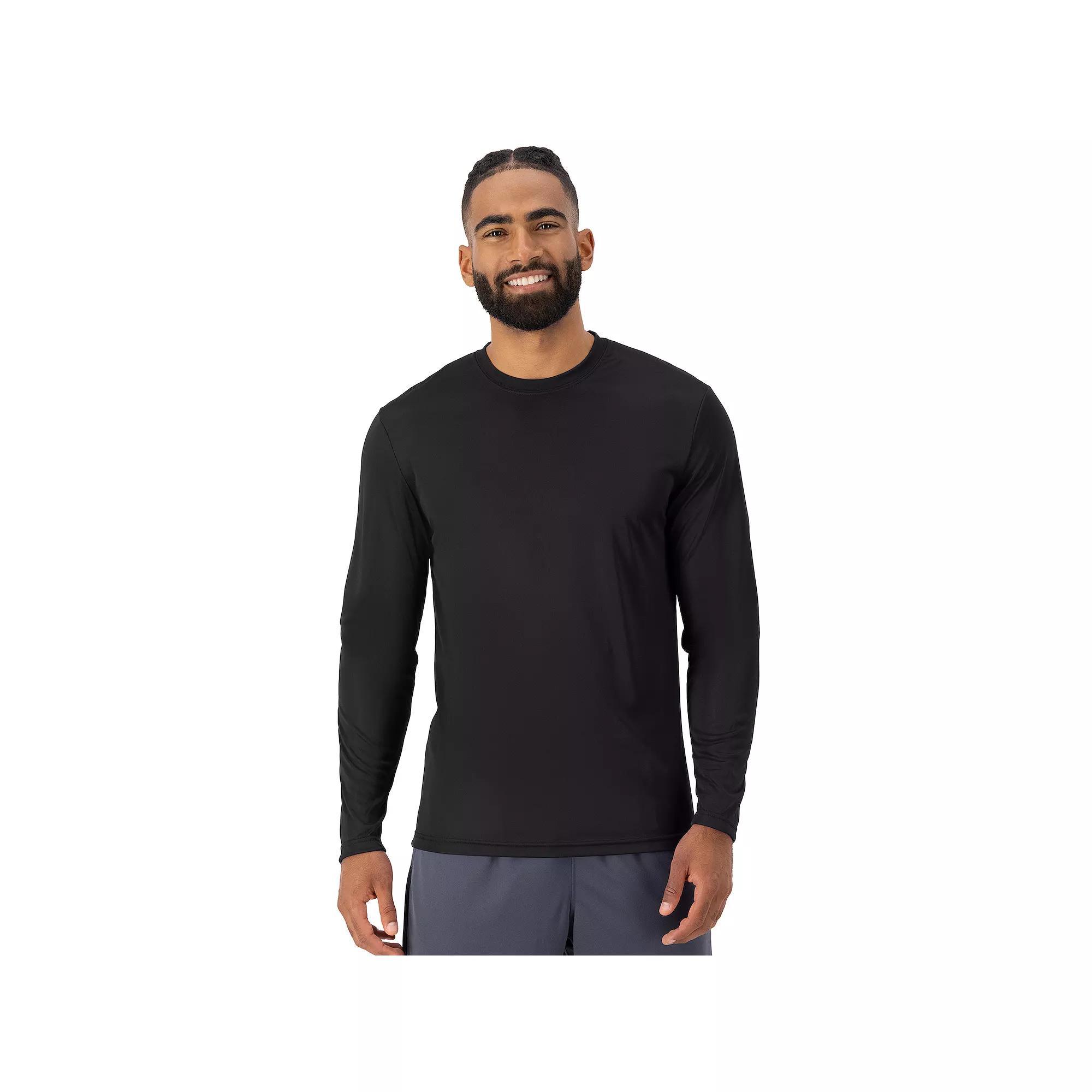 Men's Hanes® CoolDRI Long Sleeve Performance Tee, Size: XL, Blue Product Image