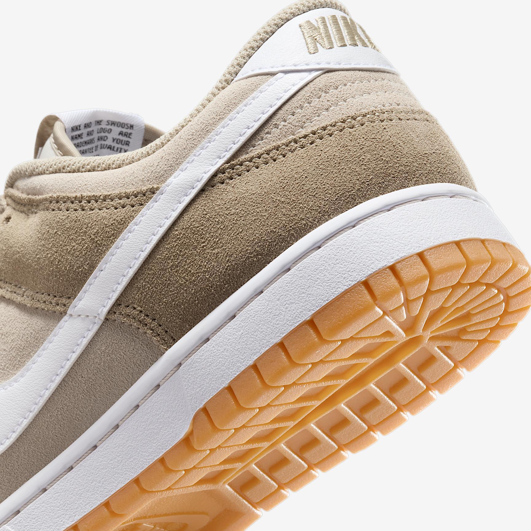 Nike Mens Dunk Low Retro SE Casual Shoes in Pale Ivory/White/Light Orewood Brown Product Image