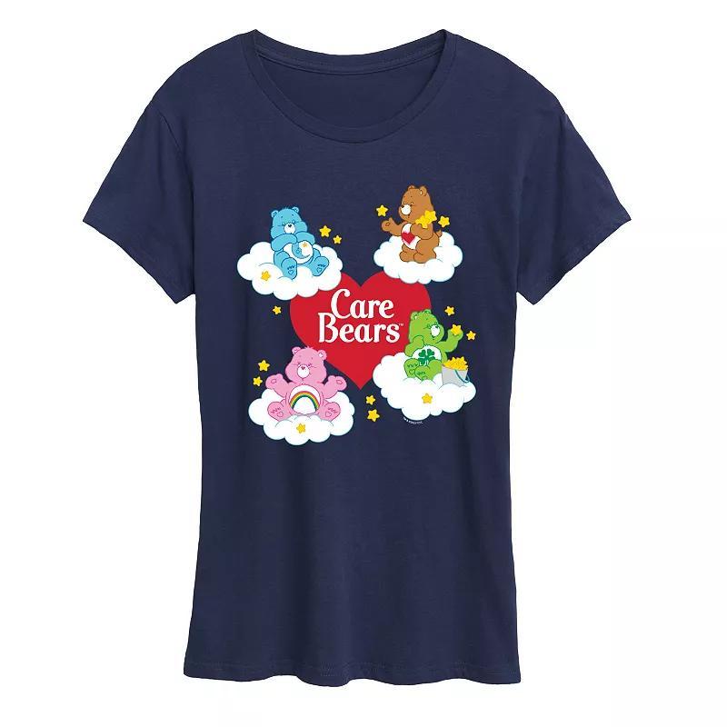 Womens Care Bears Heart And Bear Logo Graphic Tee Grey Blue Product Image