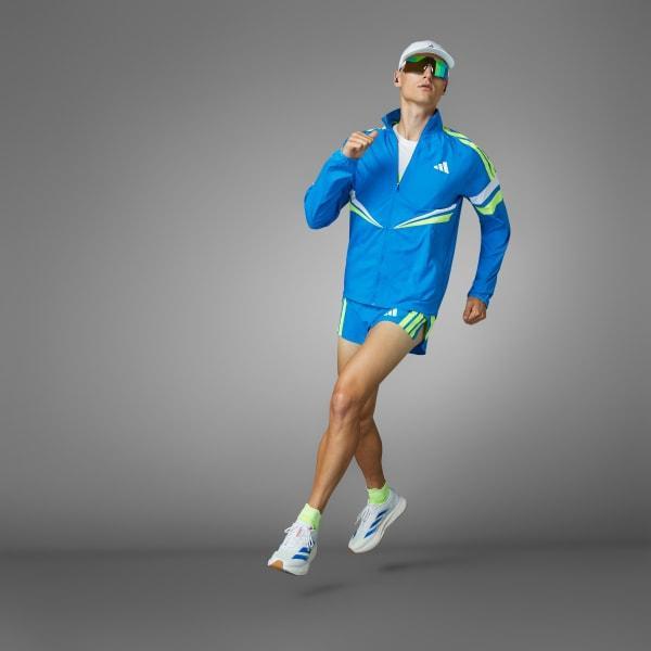 adidas Adizero Retro Running Jacket Blue S Mens Product Image