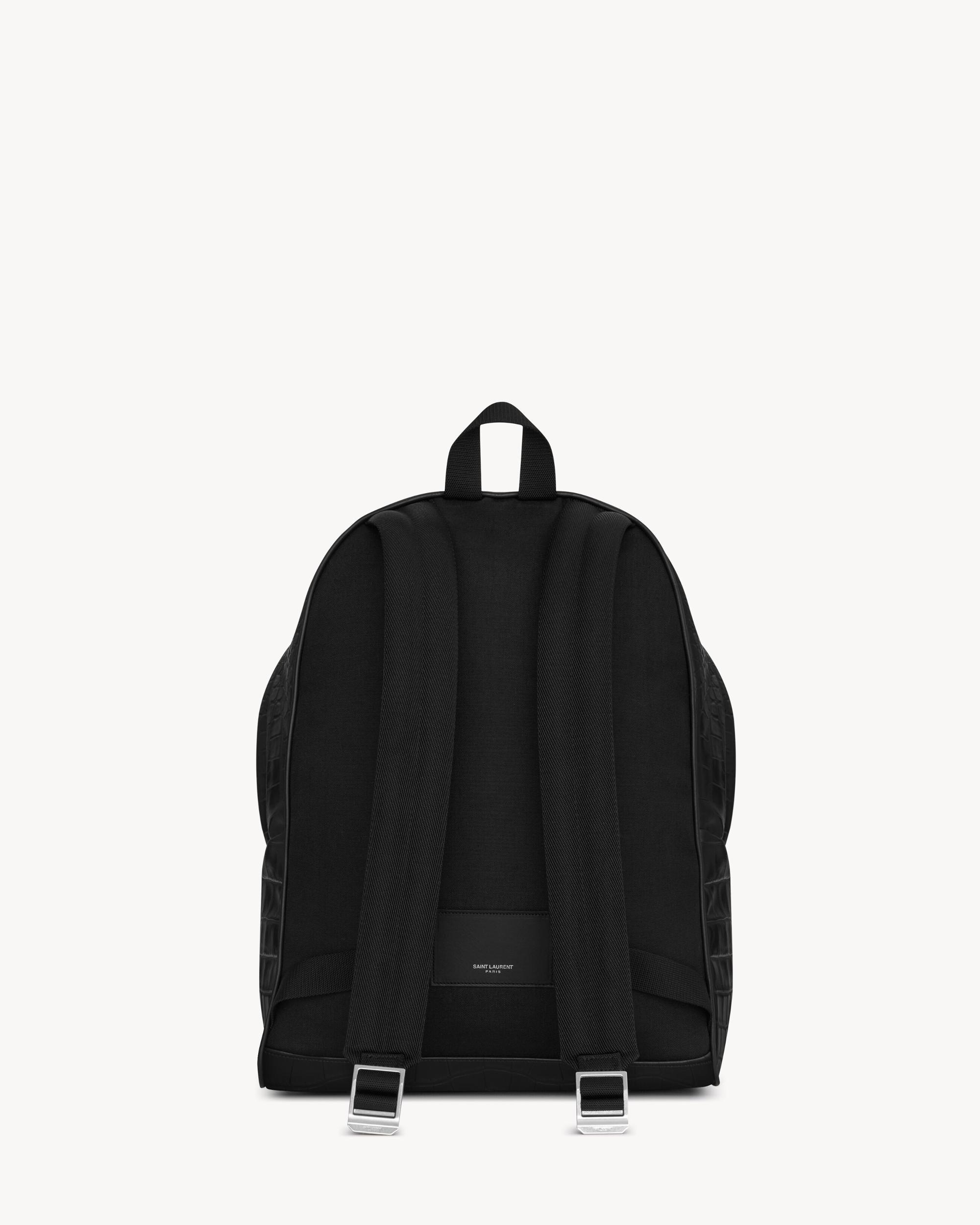 city backpack in CROCODILE-EMBOSSED leather Product Image