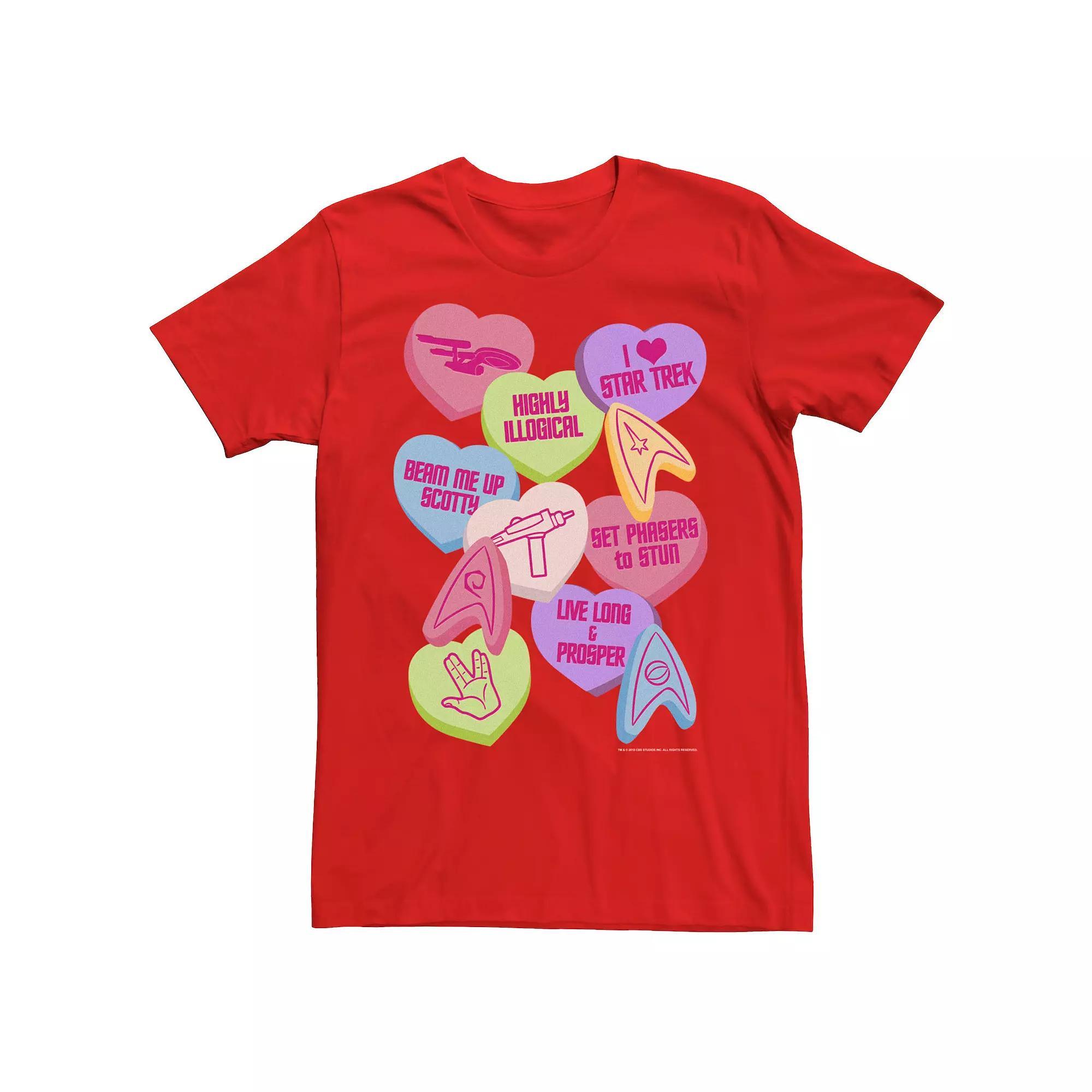 Men's Star Trek Candy Hearts Valentine's Day Tee, Size: Large, Red Product Image