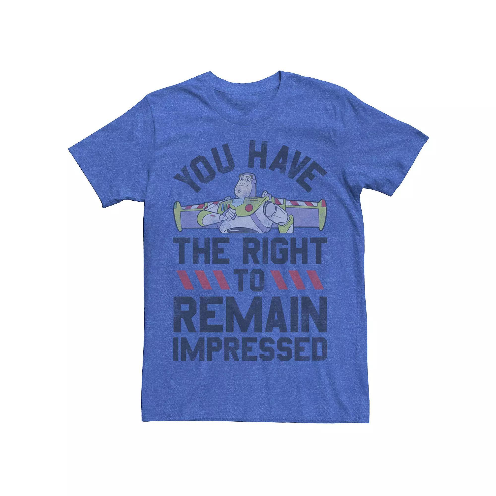 Disney / Pixars Toy Story Buzz Lightyear Mens Right To Remain Impressed Tee Royal Grey Product Image