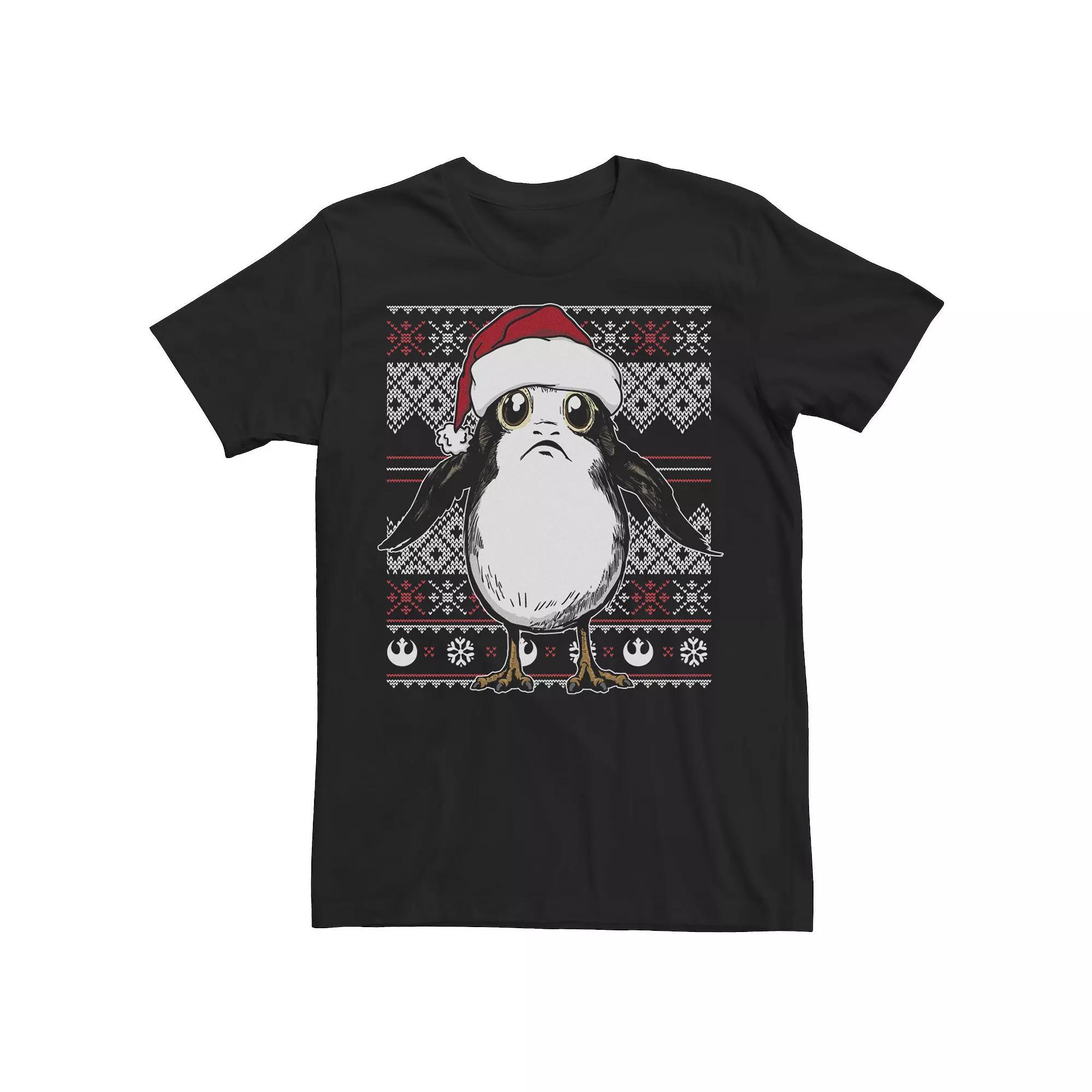 Men's Star Wars Porg Ugly Christmas Sweater Tee, Size: XL, Black Product Image
