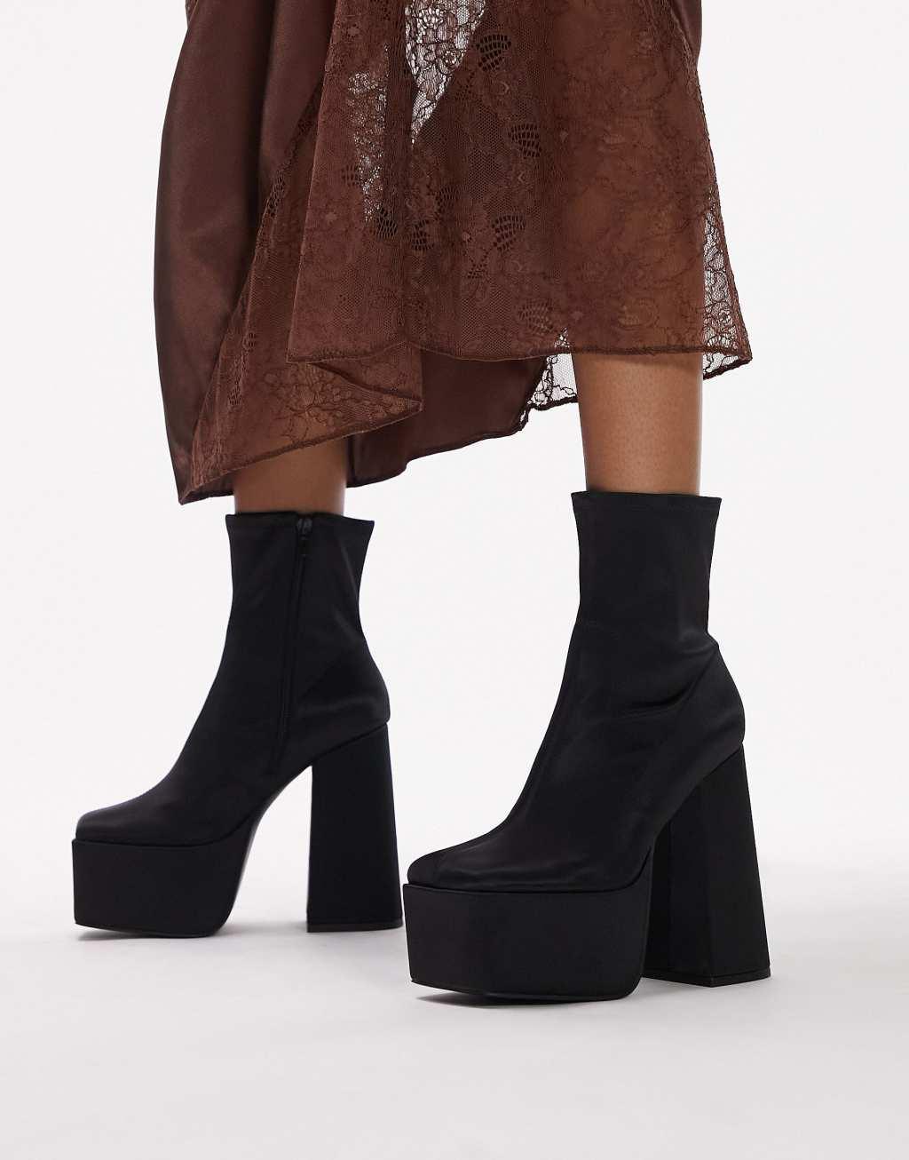 Topshop Wide Fit Martha over the knee stretch boot Product Image