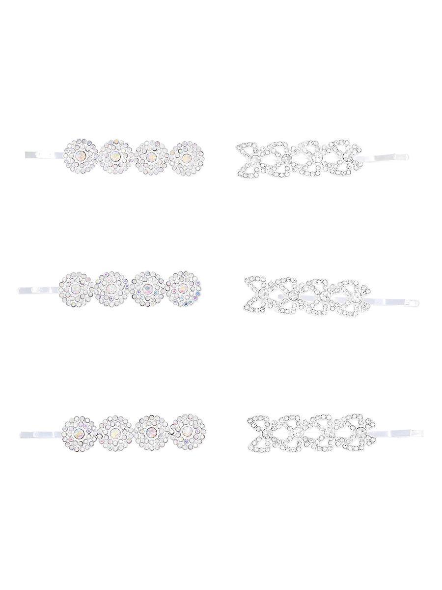 Womens 6-Piece Crystal Bobby Pin Set Product Image
