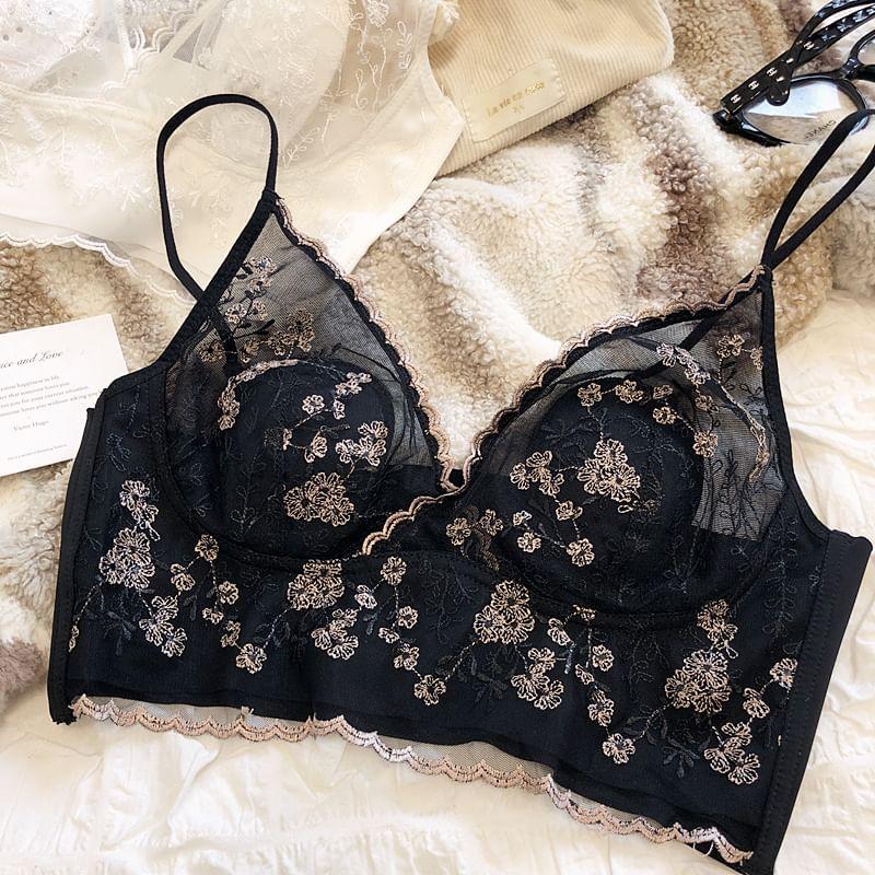 Spaghetti Strap Lace Bralette Product Image