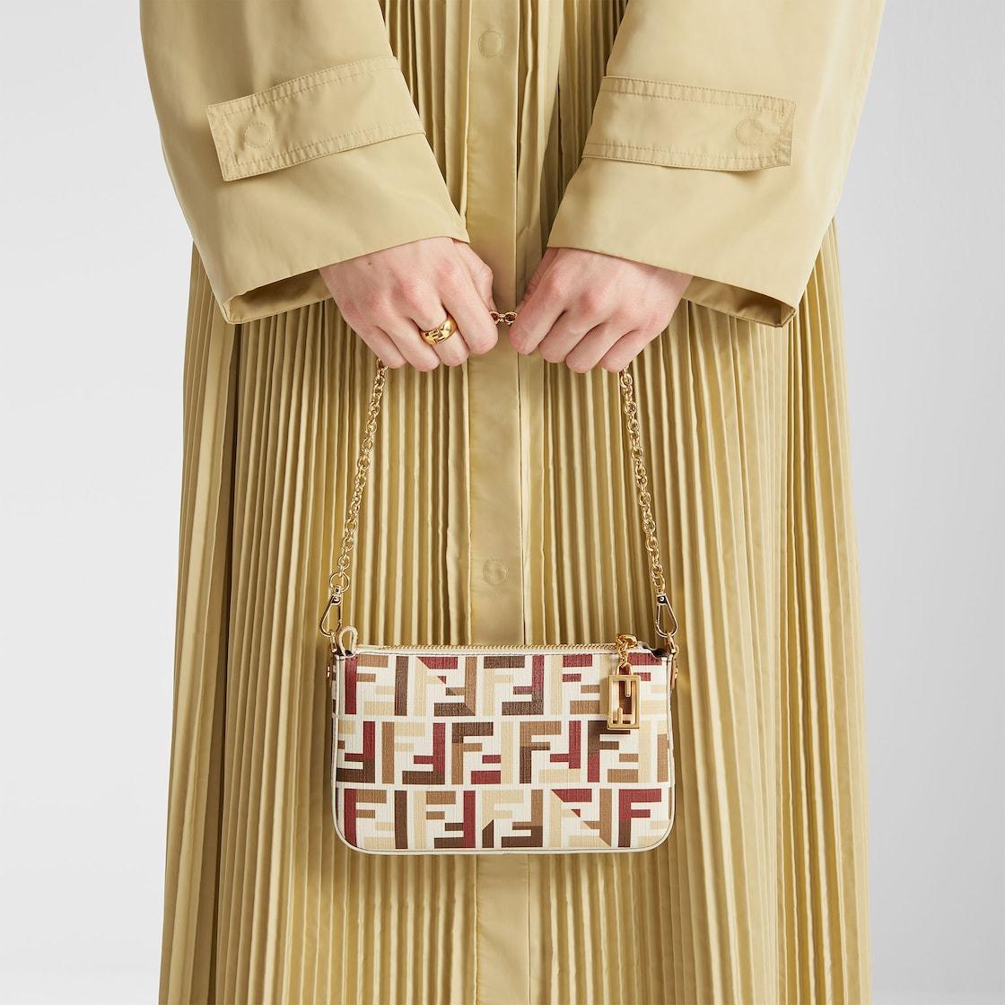 Baguette PouchPouch with chain in multicolor FF fabric Product Image