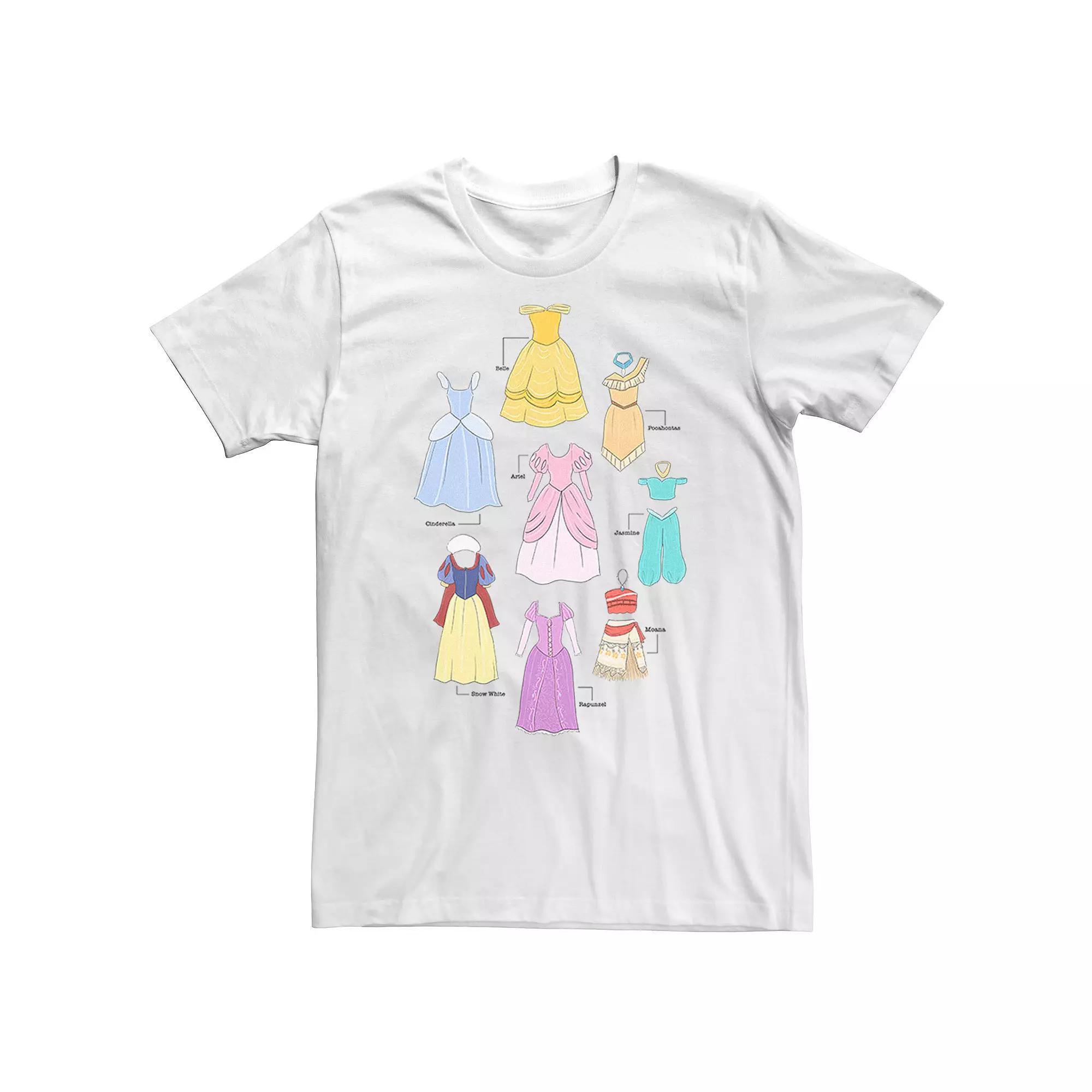 Men's Disney Princess Dresses Collage tee, Size: Medium, White Product Image