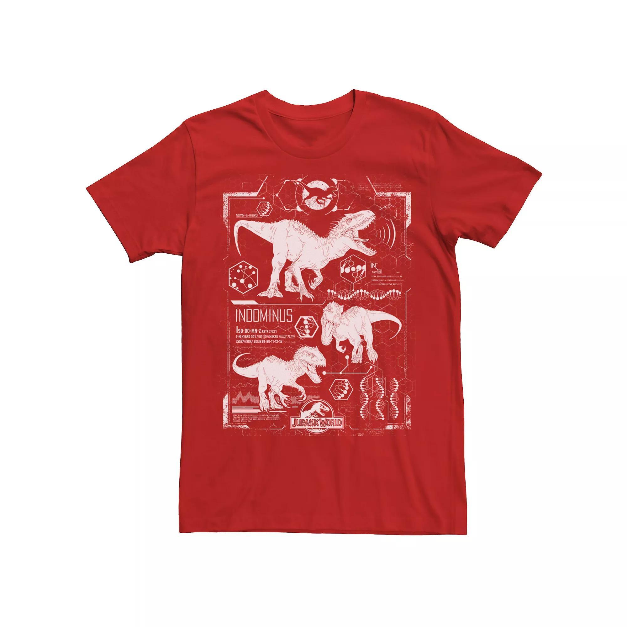 Mens Jurassic World Indominus Rex Schematic Tee, Men's, Size: XXL, Grey Product Image