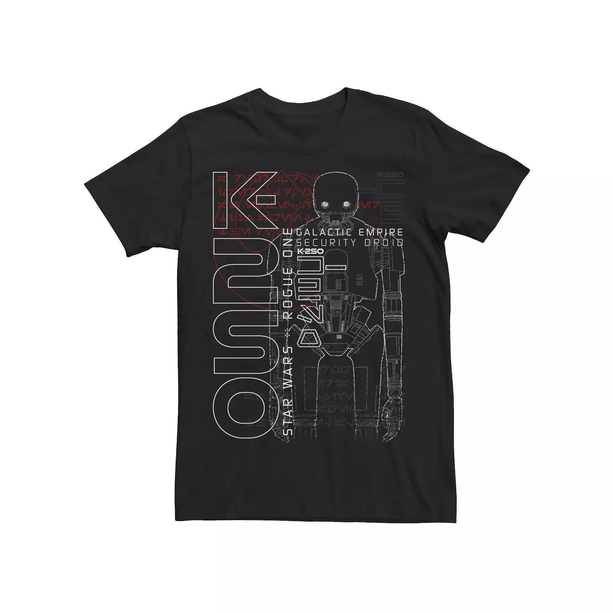 Men's Star Wars Rogue One K-2SO Line Art Logo Tee, Size: 3XL, Black Product Image