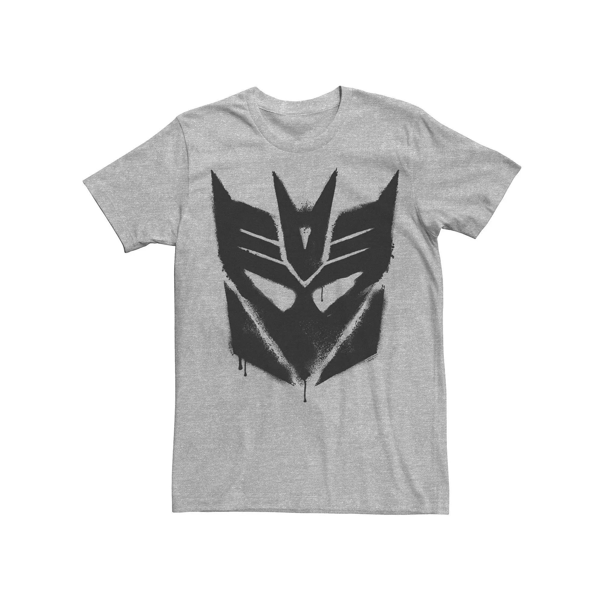 Men's Transformers Decepticon Spray Paint Stencil Logo Tee, Size: XS, Athletic Grey Product Image