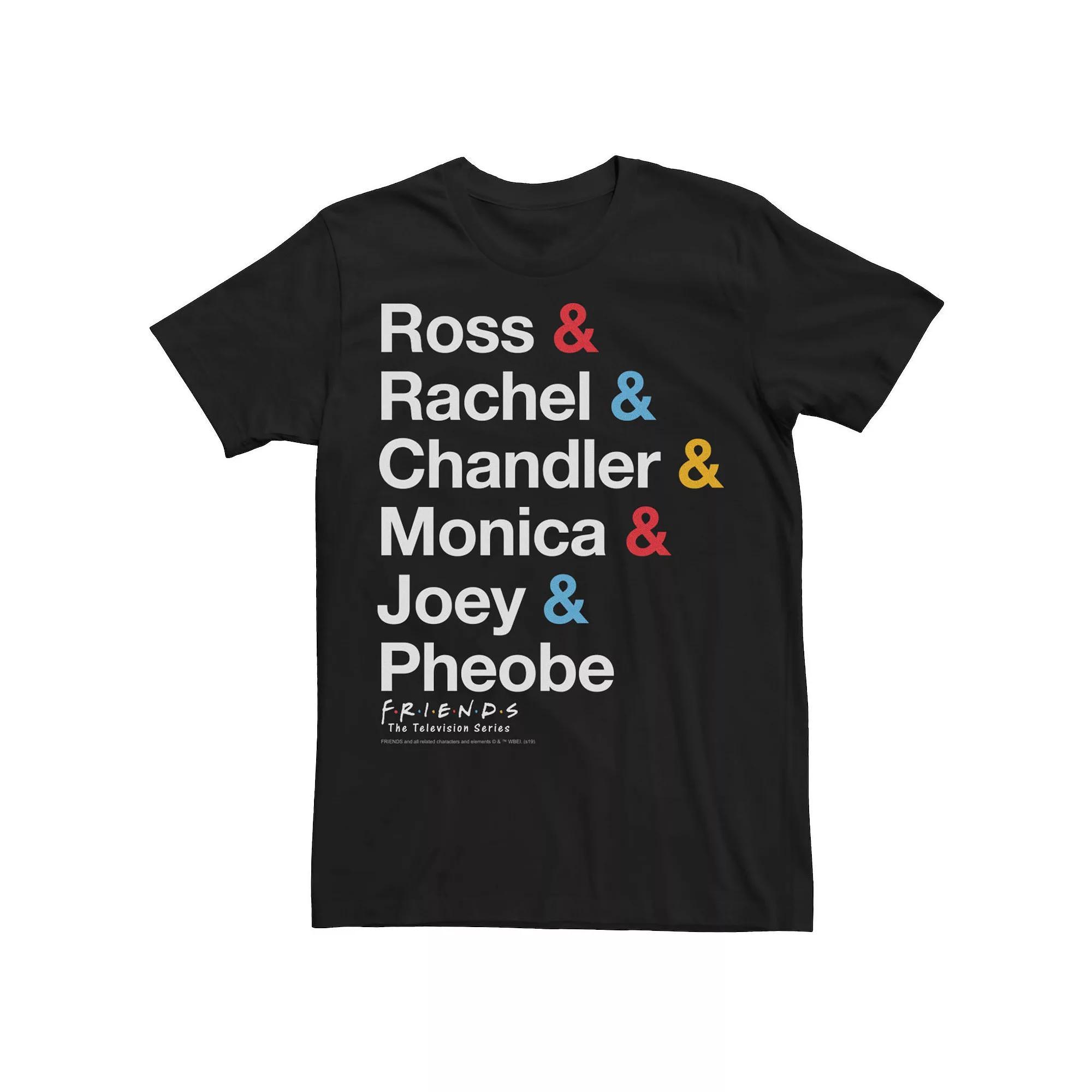 Men's Friends All The Friends Name Stack Tee, Size: XXL, Black Product Image