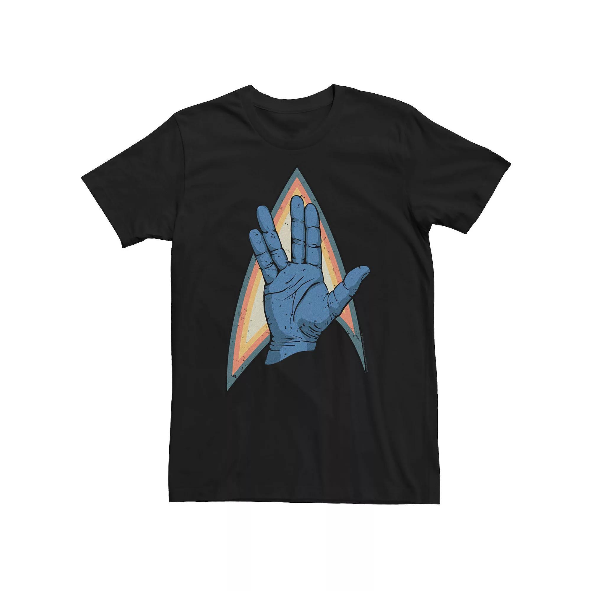 Big & Tall Star Trek: The Original Series Live Long & Prosper Hand Gesture Logo Graphic Tee, Men's, Size: 4XL Tall, Black Product Image