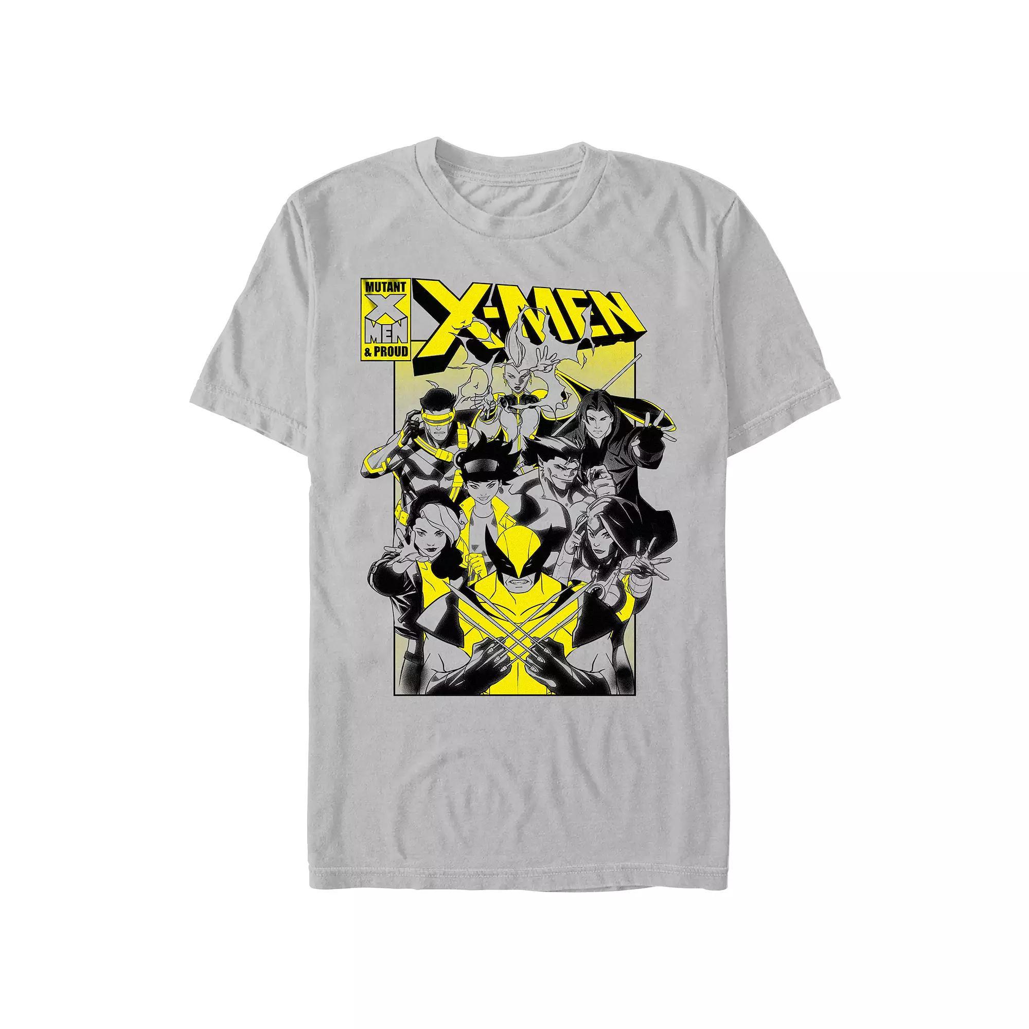 Men's X-Men Yellow Comic Cover Graphic Tee, Size: Small, Silver Product Image