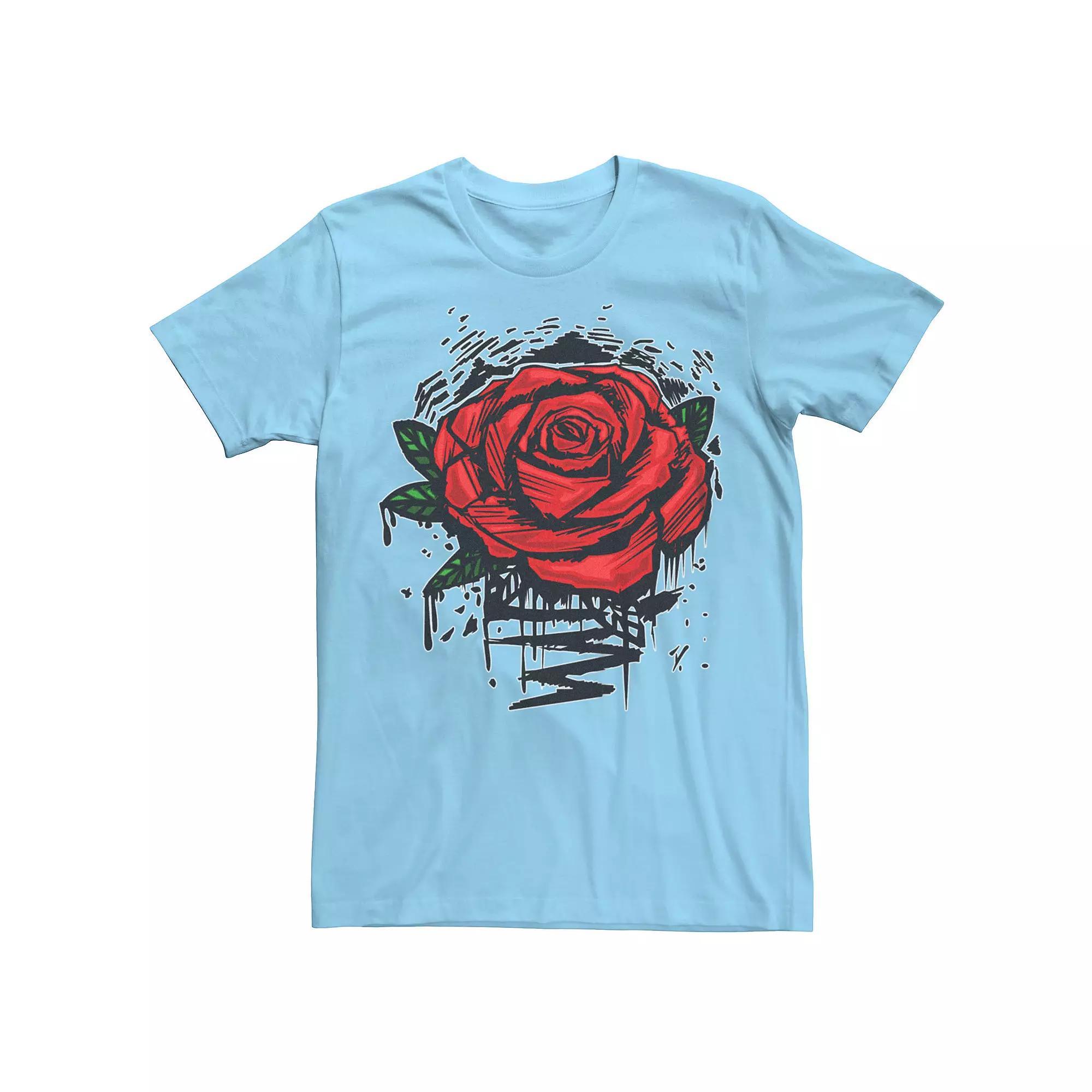 Men's Rugged Rose Drip Graphic Tee, Size: XS, Athletic Grey Product Image
